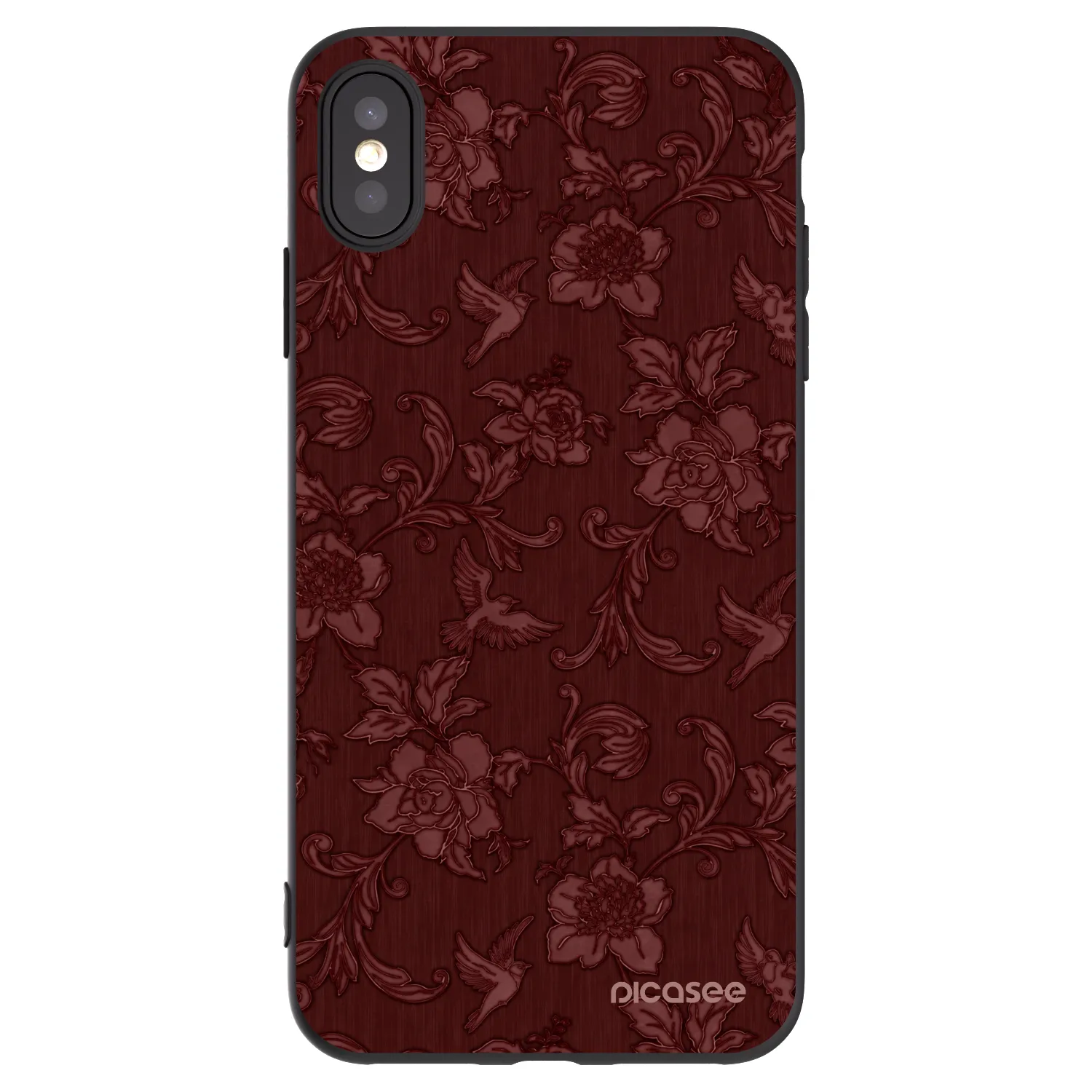 Picasee silikónový čierny obal pre Apple iPhone XS Max - Red Elegance