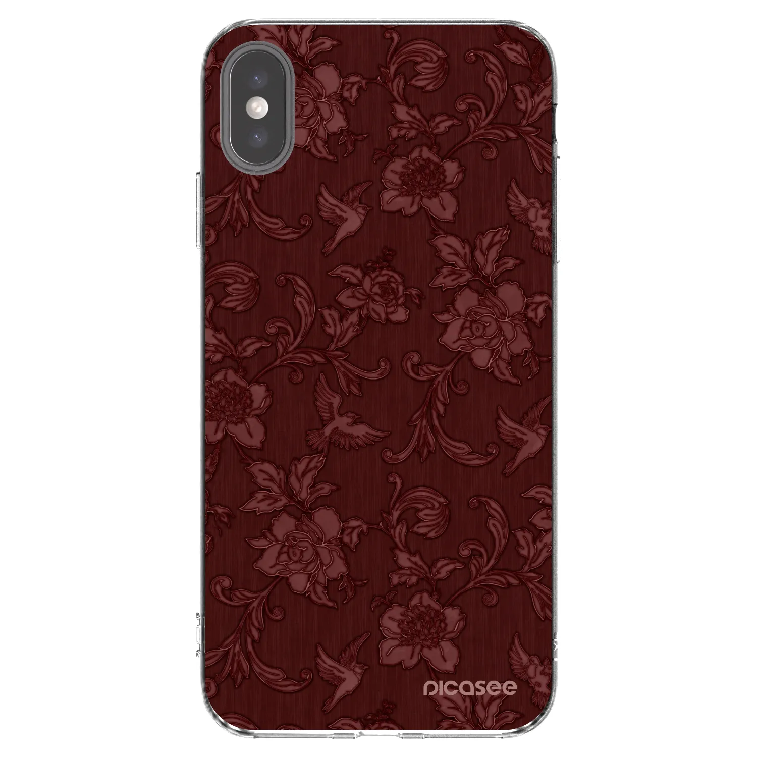 Picasee silikónový prehľadný obal pre Apple iPhone XS Max - Red Elegance