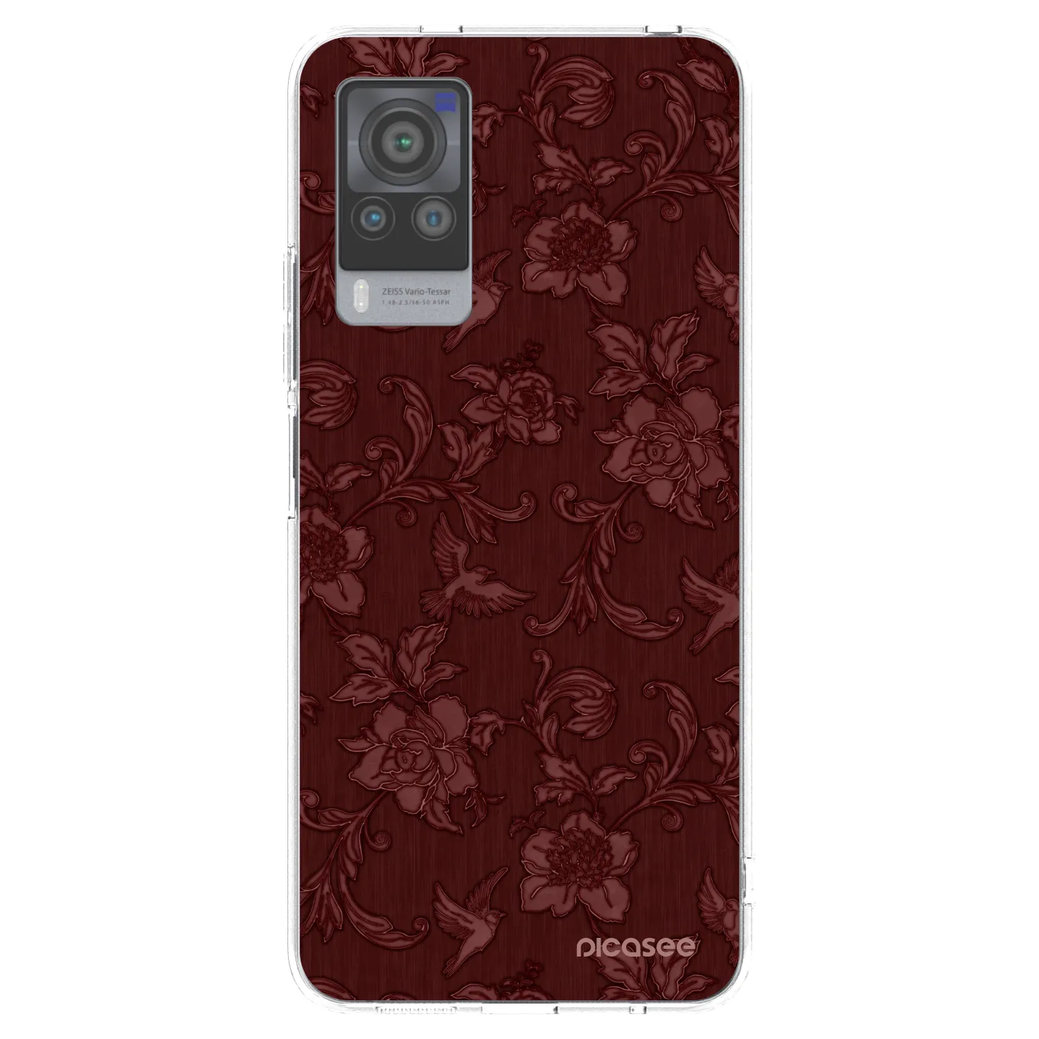 Picasee silikónový prehľadný obal pre Vivo X60 Pro 5G - Red Elegance