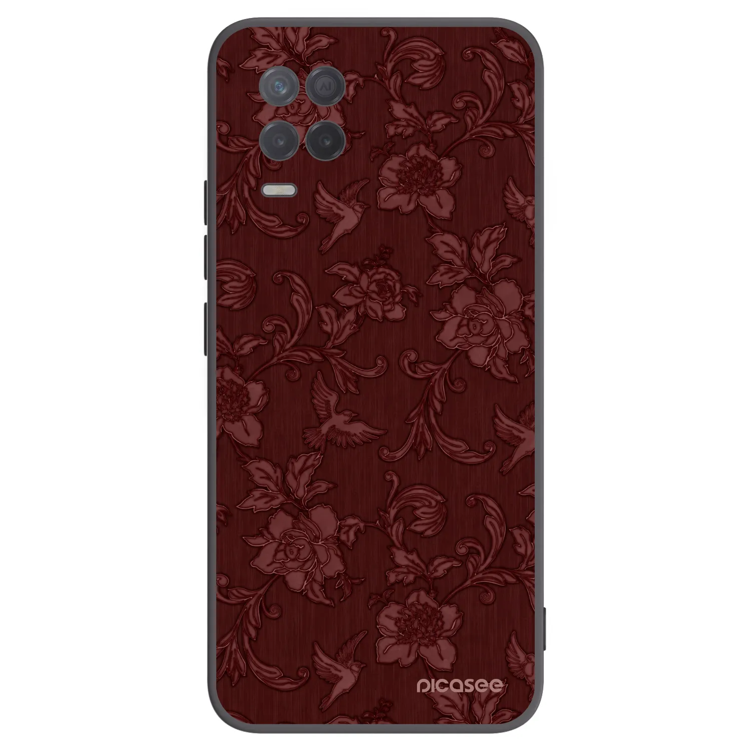 Picasee silikónový čierny obal pre Realme 8 5G - Red Elegance