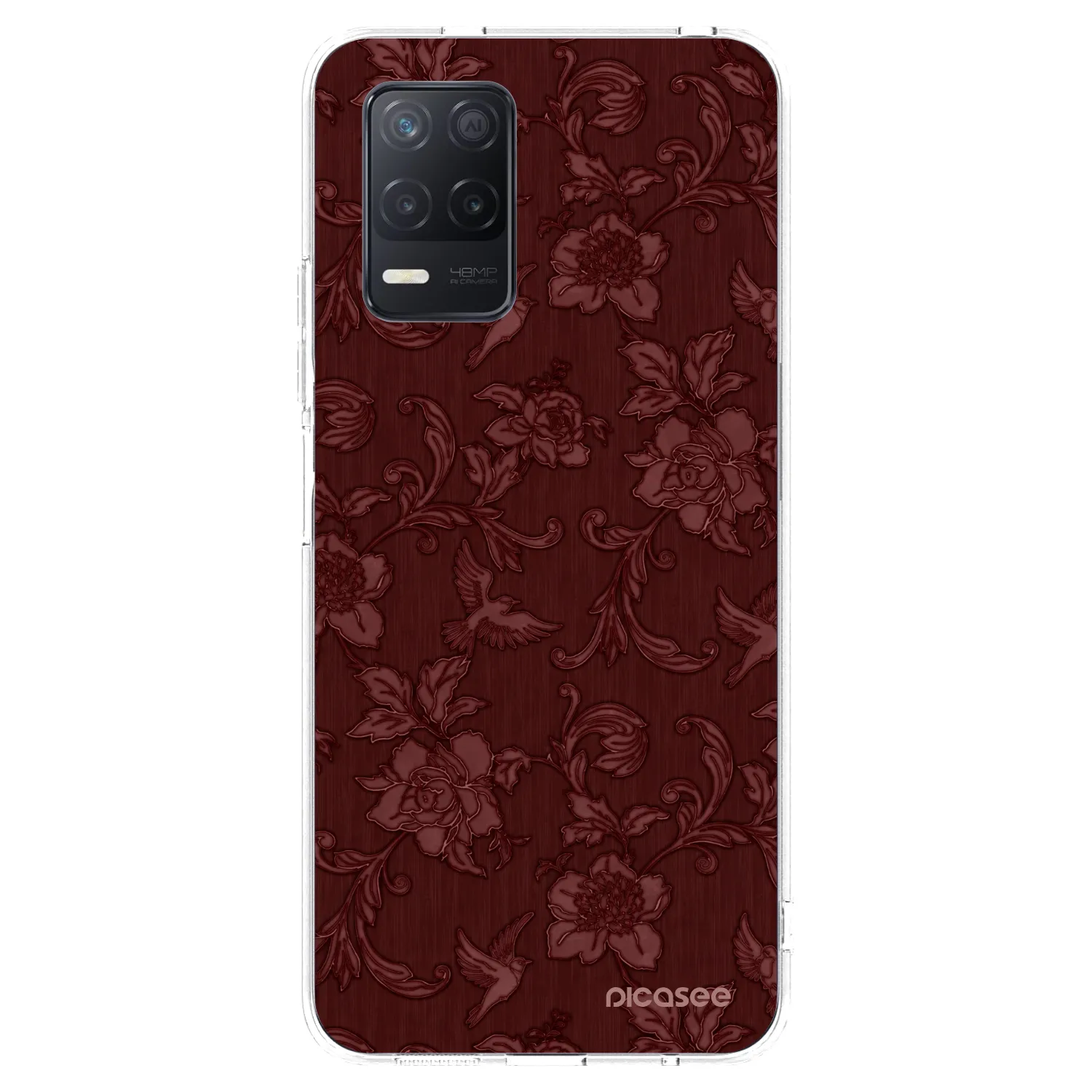 Picasee silikónový prehľadný obal pre Realme 8 5G - Red Elegance