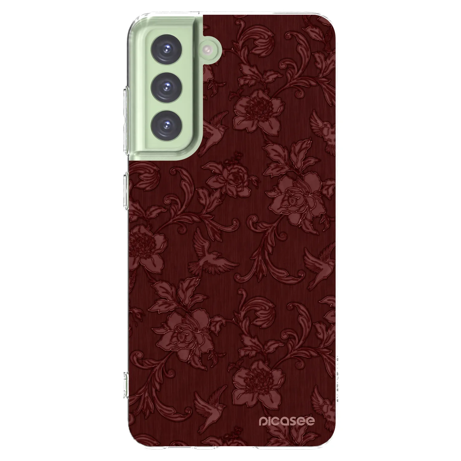 Picasee silikónový prehľadný obal pre Samsung Galaxy S21 FE 5G - Red Elegance