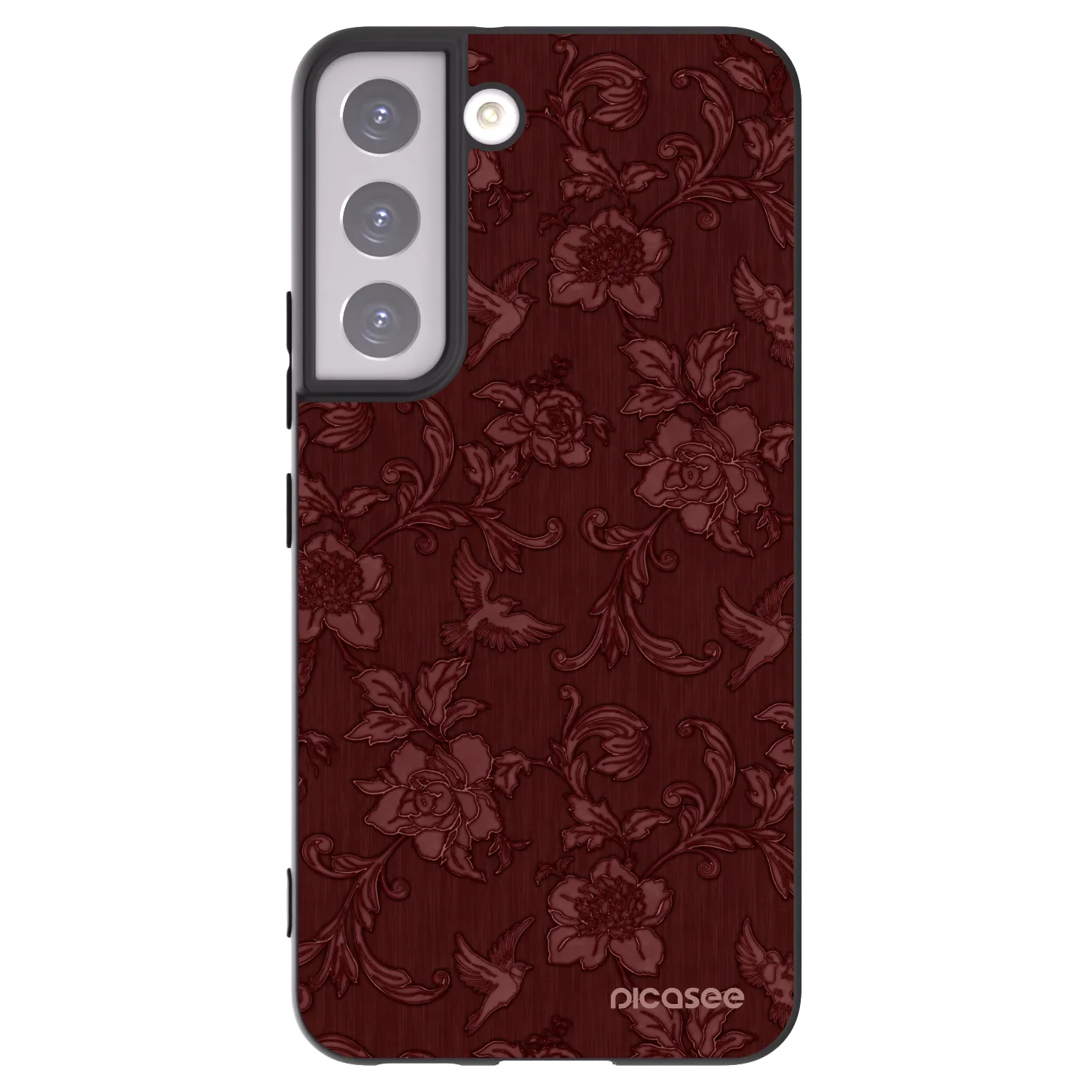Picasee silikónový čierny obal pre Samsung Galaxy S22 5G - Red Elegance