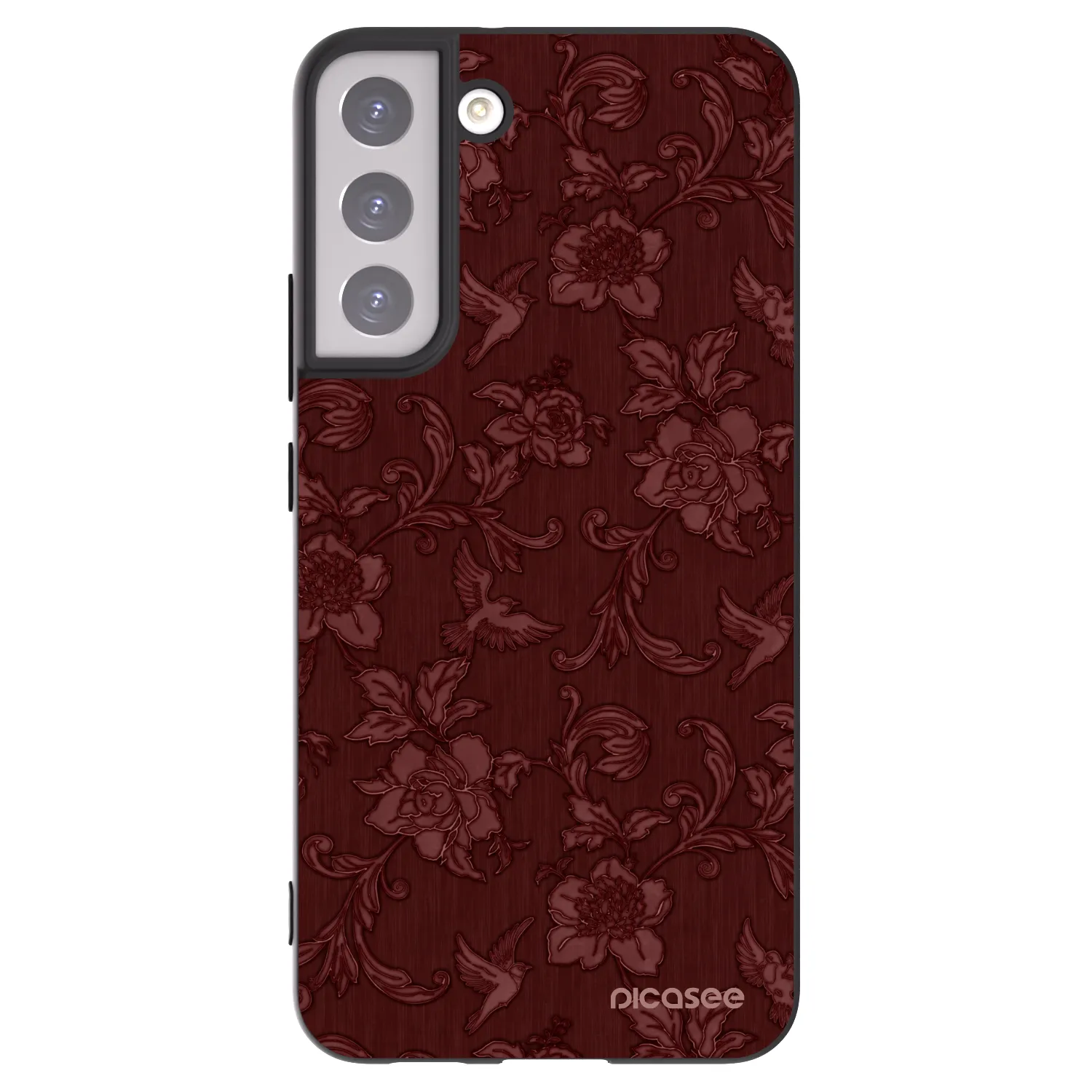 Picasee silikónový čierny obal pre Samsung Galaxy S22+ 5G - Red Elegance