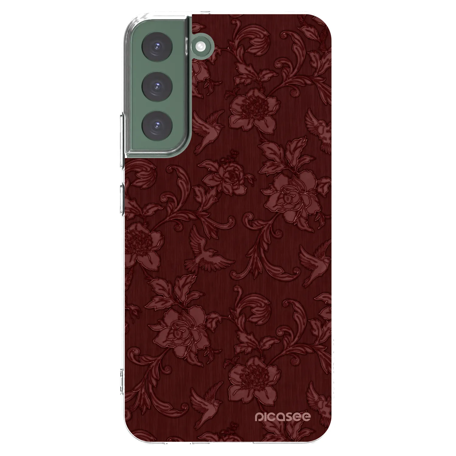 Picasee silikónový prehľadný obal pre Samsung Galaxy S22+ 5G - Red Elegance
