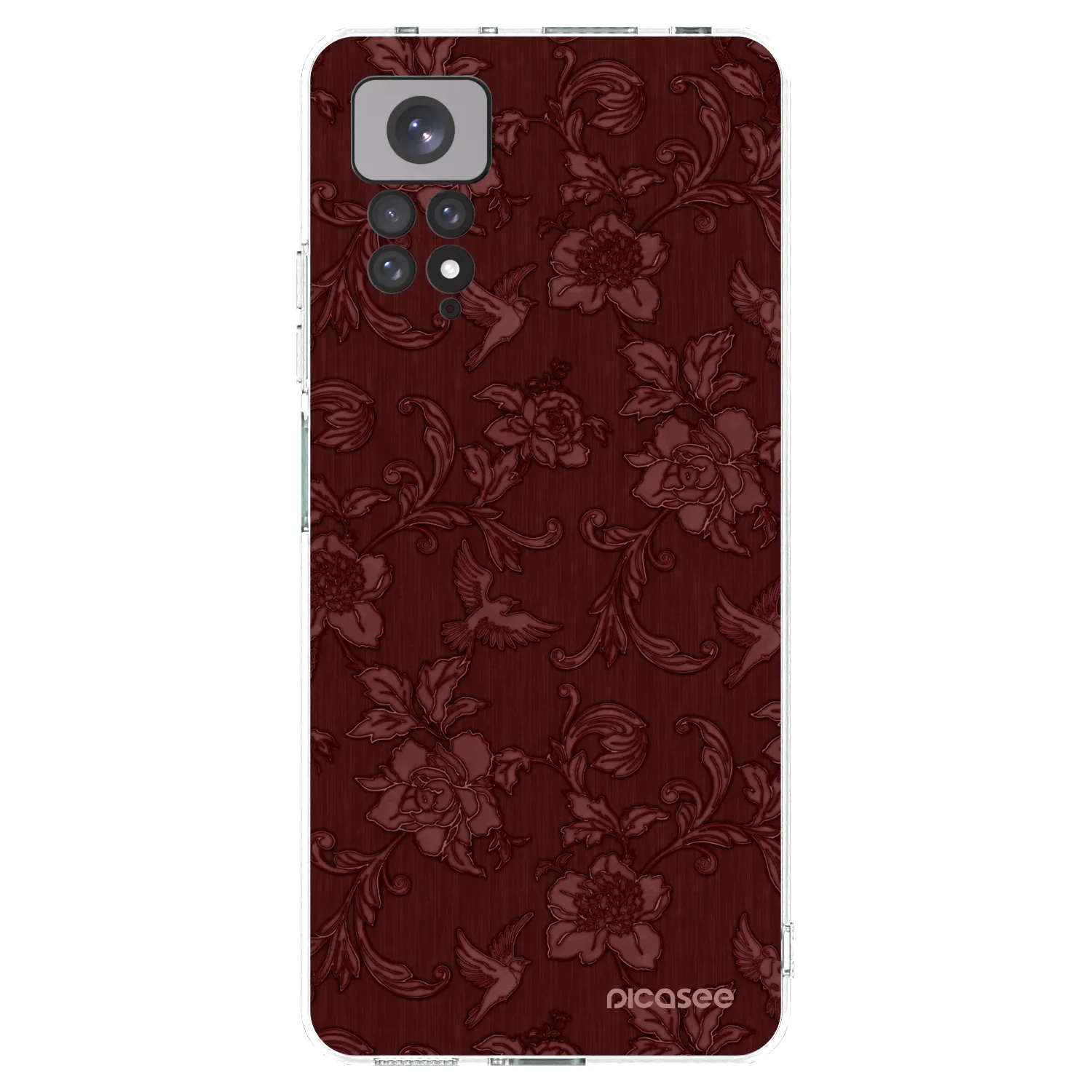 Picasee silikónový prehľadný obal pre Xiaomi Redmi Note 11 - Red Elegance