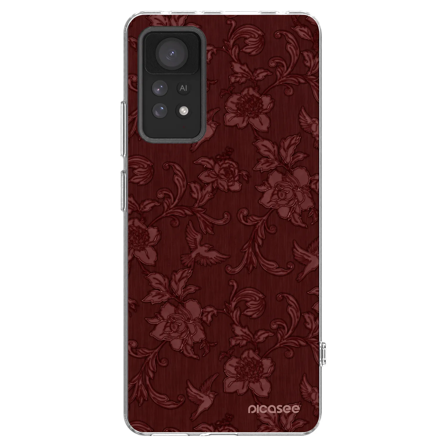Picasee silikónový prehľadný obal pre Xiaomi Redmi Note 11 Pro 5G - Red Elegance