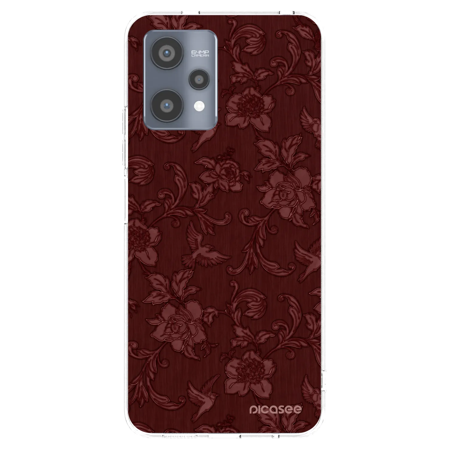 Picasee silikónový prehľadný obal pre Realme 9 Pro 5G - Red Elegance