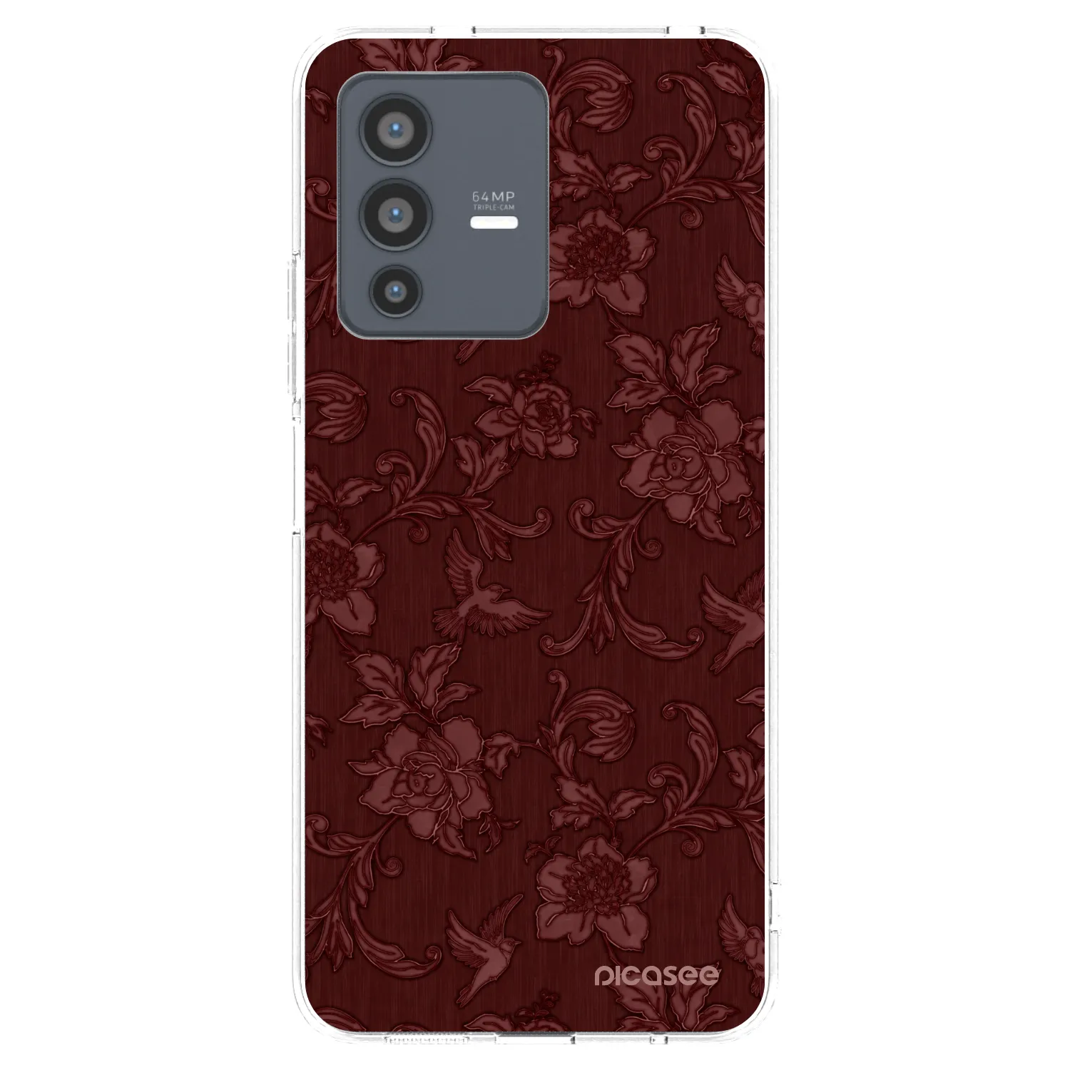 Picasee silikónový prehľadný obal pre Vivo V23 5G - Red Elegance
