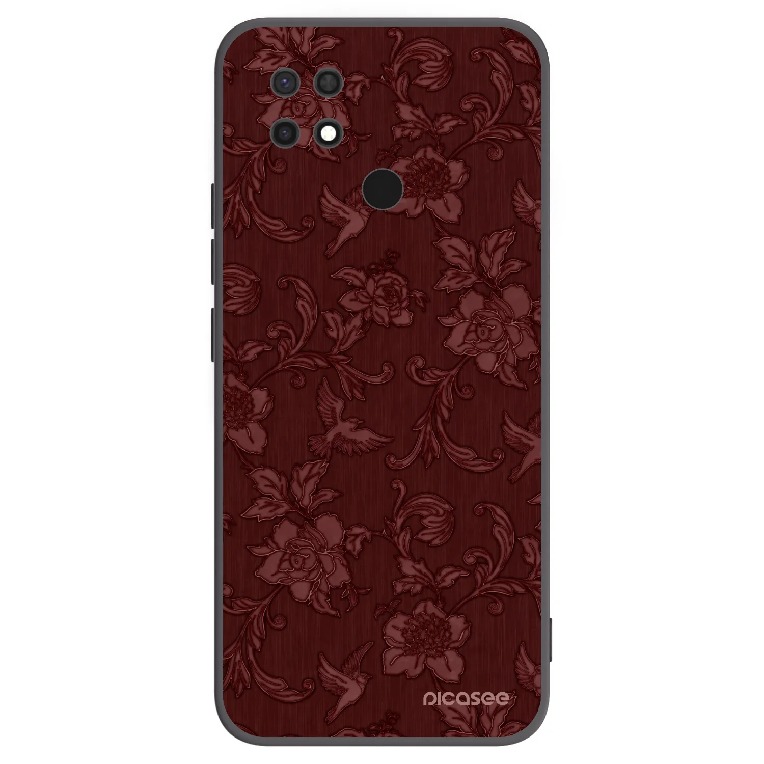 Picasee silikónový čierny obal pre Xiaomi Redmi 10C - Red Elegance