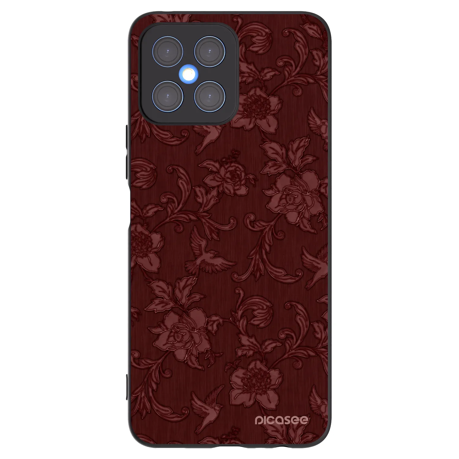 Picasee silikónový čierny obal pre Honor X8 4G - Red Elegance