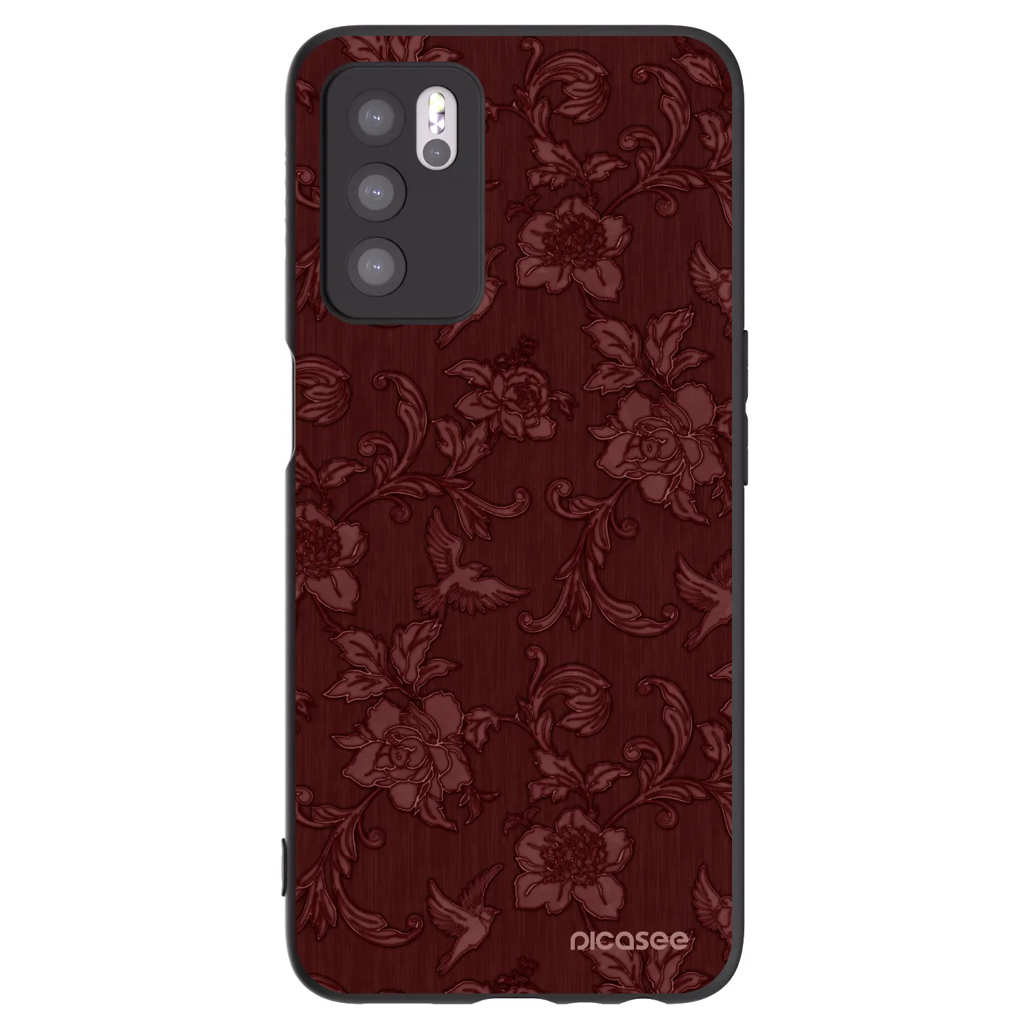 Picasee silikónový čierny obal pre OPPO A16s - Red Elegance