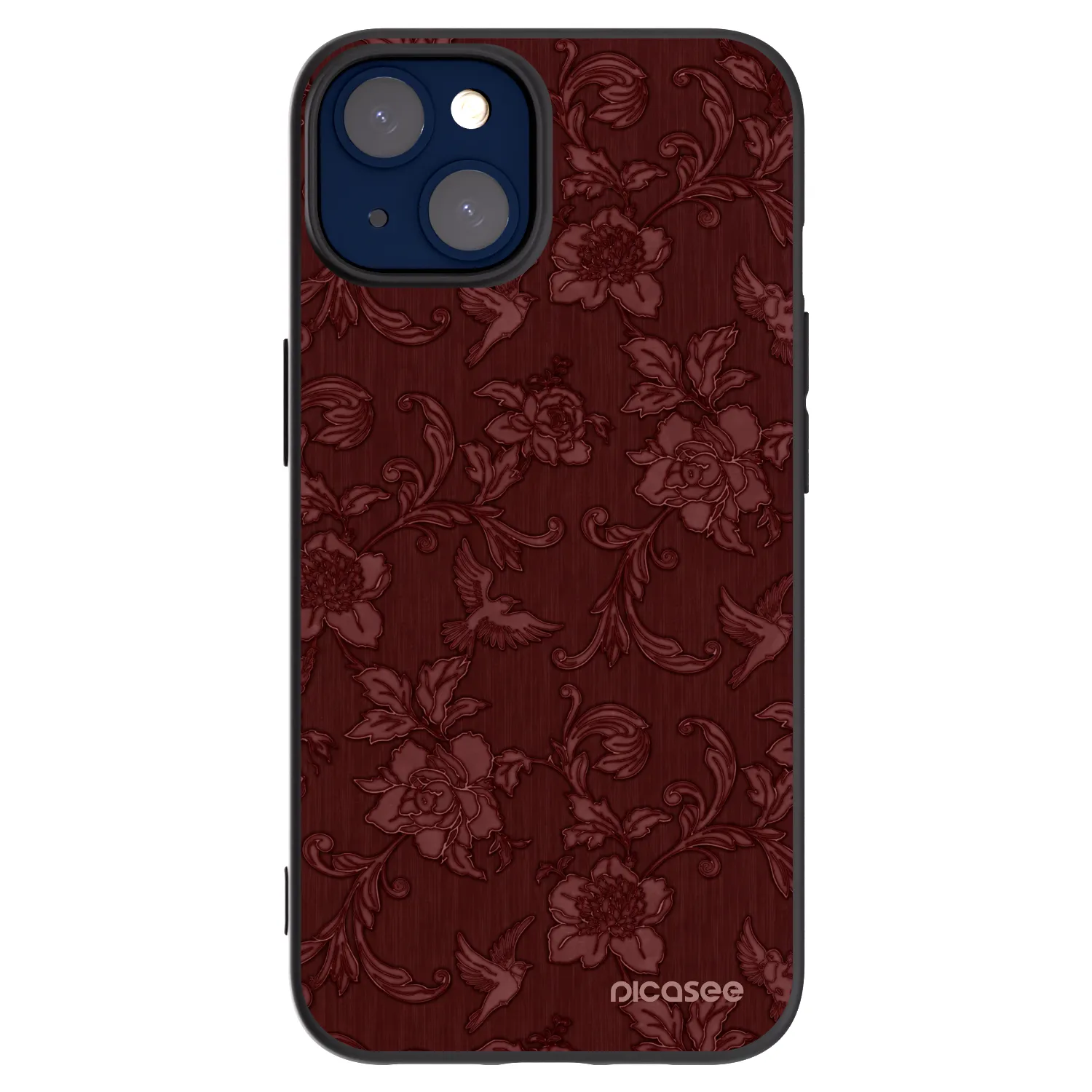 Picasee silikónový čierny obal pre Apple iPhone 14 - Red Elegance