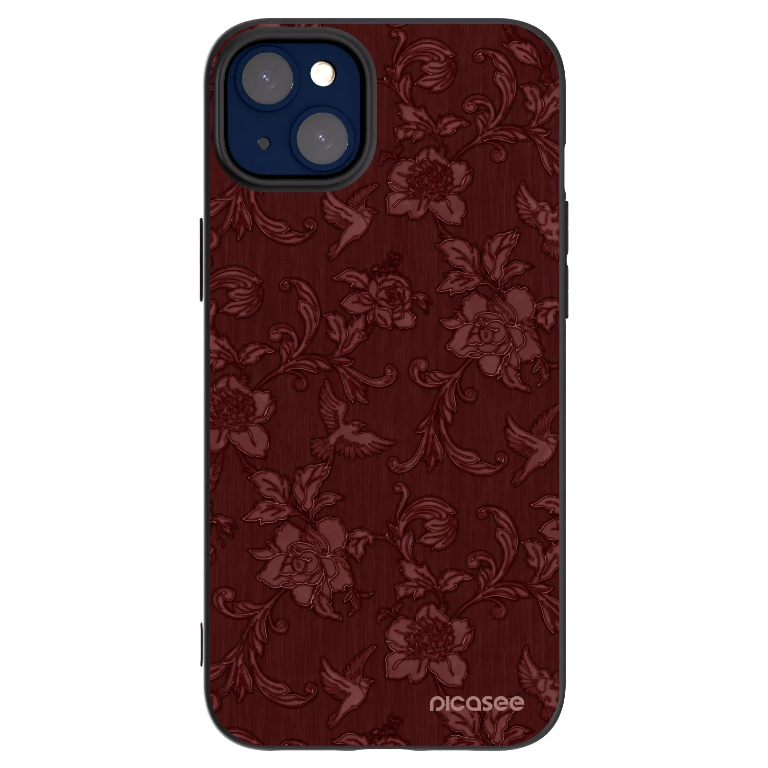 Picasee silikónový čierny obal pre Apple iPhone 14 Plus - Red Elegance