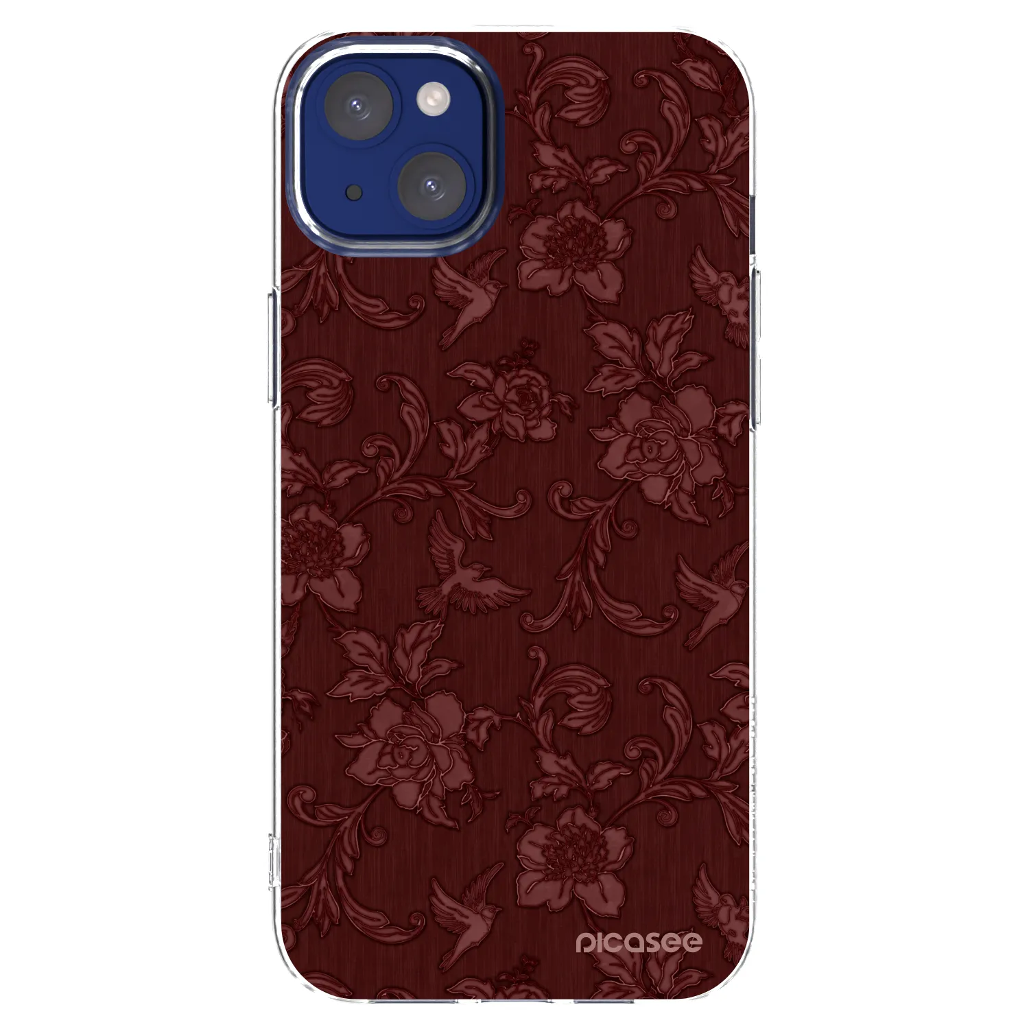 Picasee silikónový prehľadný obal pre Apple iPhone 14 Plus - Red Elegance