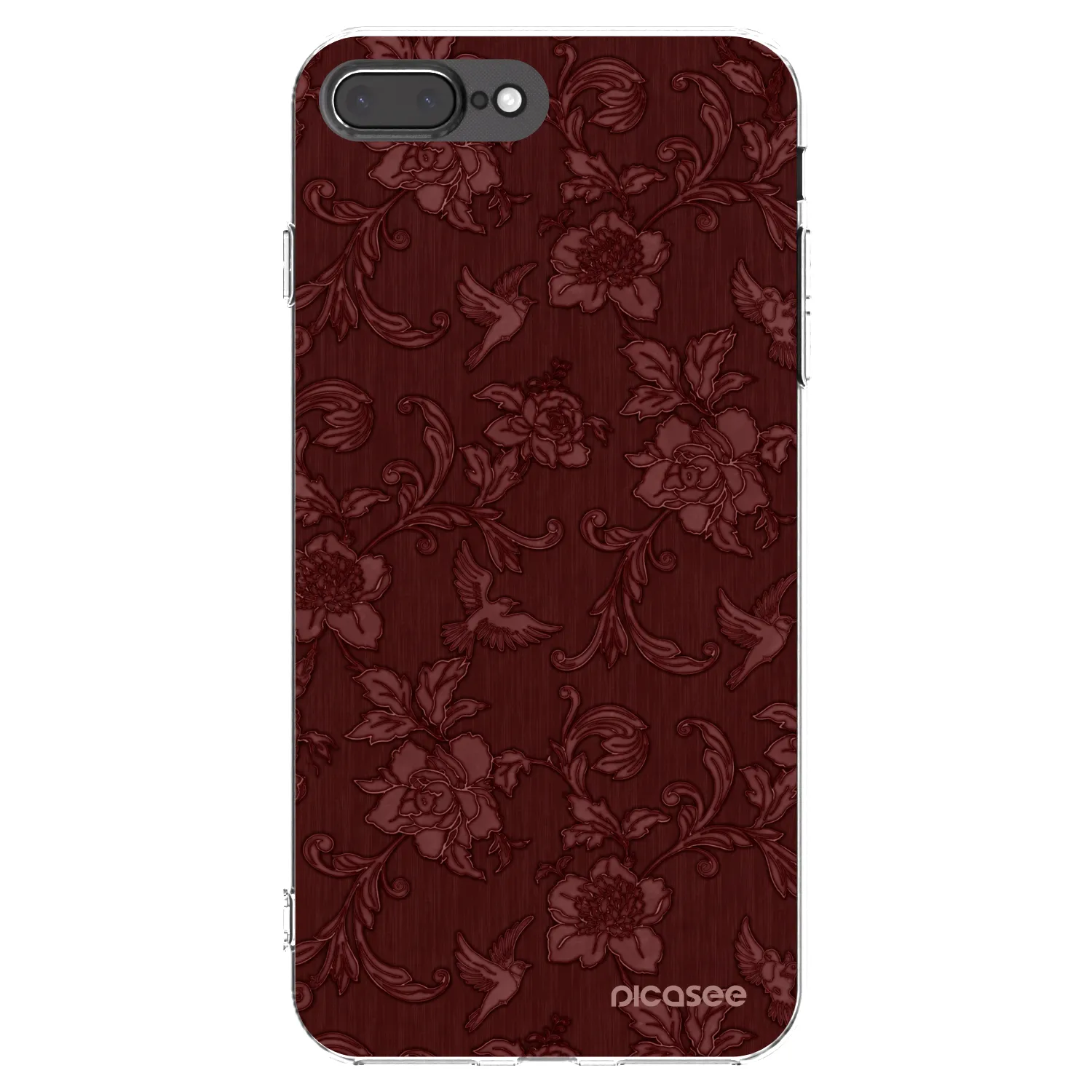 Picasee silikónový prehľadný obal pre Apple iPhone 8 Plus - Red Elegance