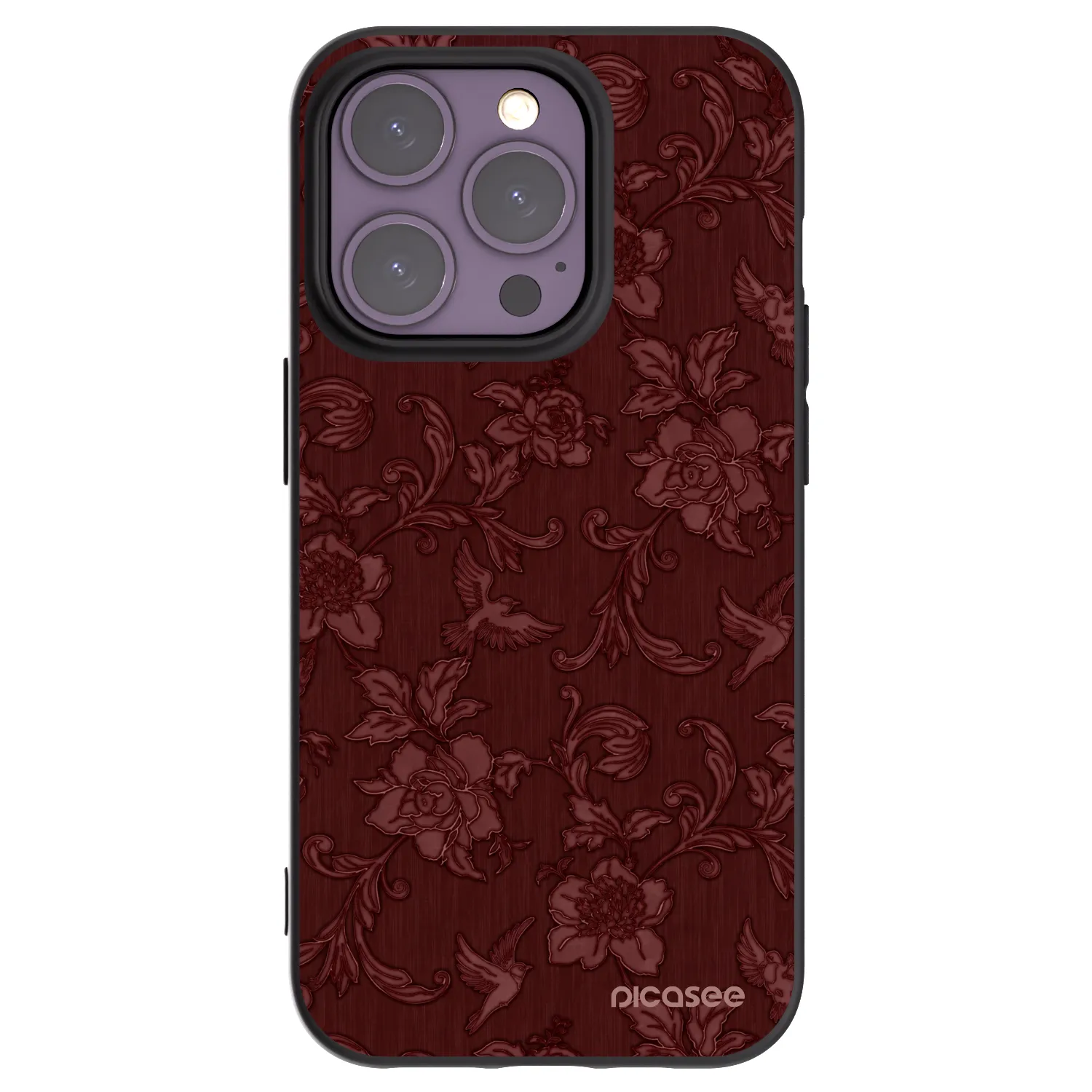 Picasee silikónový čierny obal pre Apple iPhone 14 Pro - Red Elegance