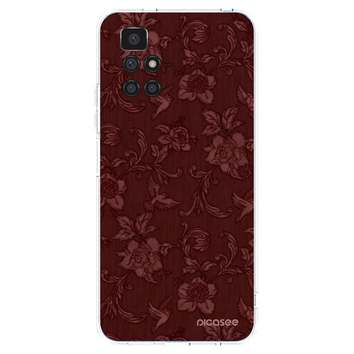 Picasee silikónový prehľadný obal pre Xiaomi Redmi 10 (2022) - Red Elegance