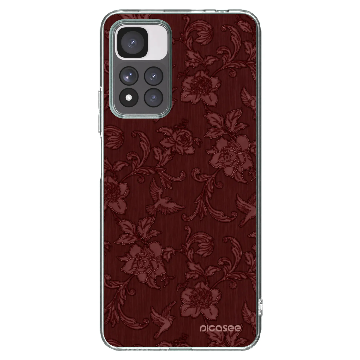 Picasee silikónový prehľadný obal pre Xiaomi Redmi Note 11 Pro+ 5G - Red Elegance