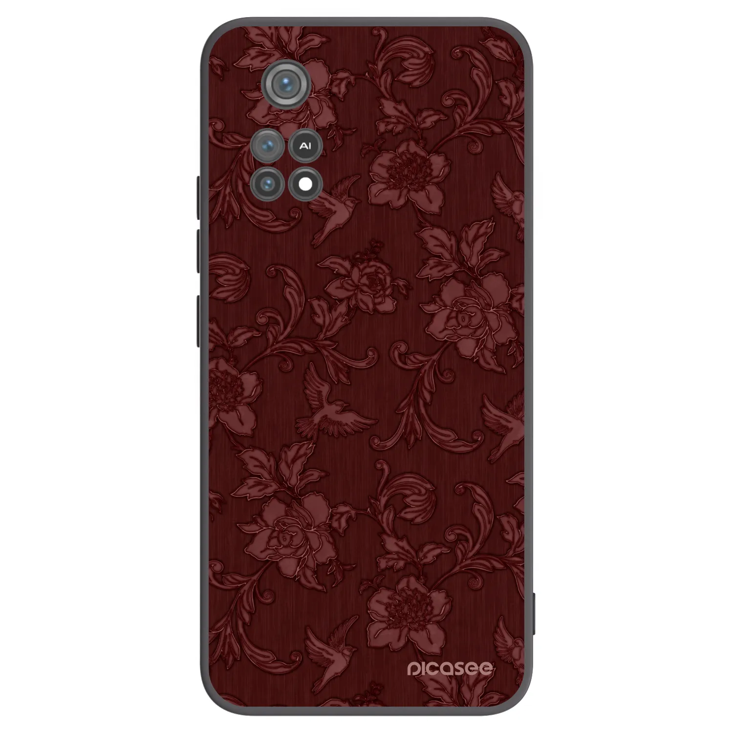 Picasee silikónový čierny obal pre Xiaomi Poco M4 Pro - Red Elegance