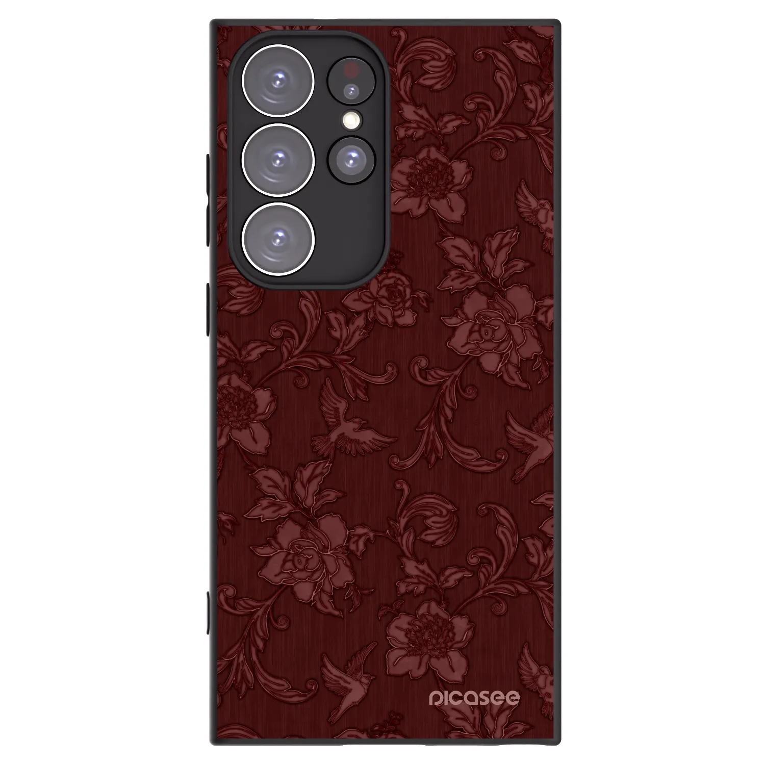 Picasee silikónový čierny obal pre Samsung Galaxy S23 Ultra 5G - Red Elegance