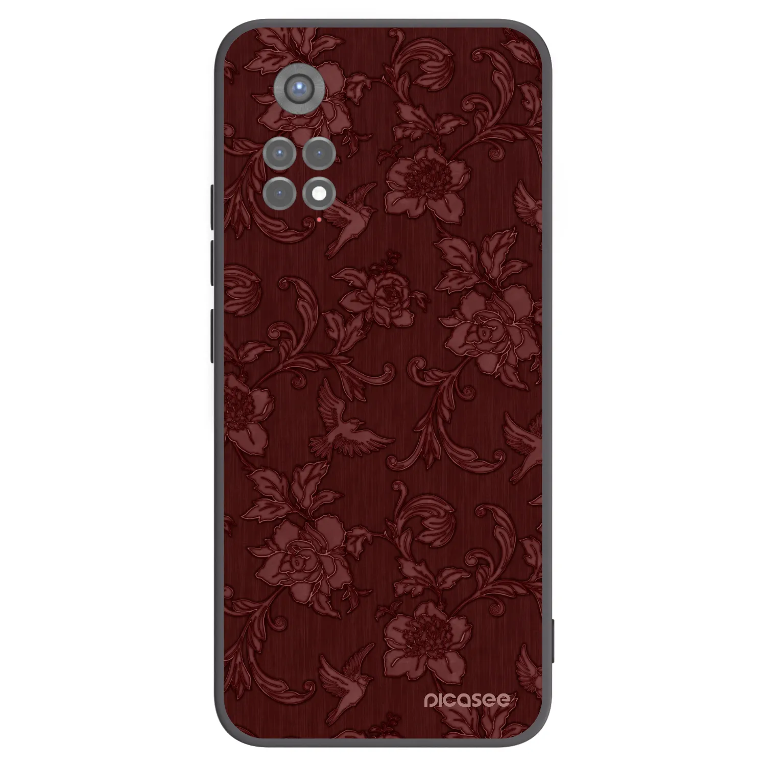 Picasee silikónový čierny obal pre Xiaomi Redmi Note 11S 5G - Red Elegance
