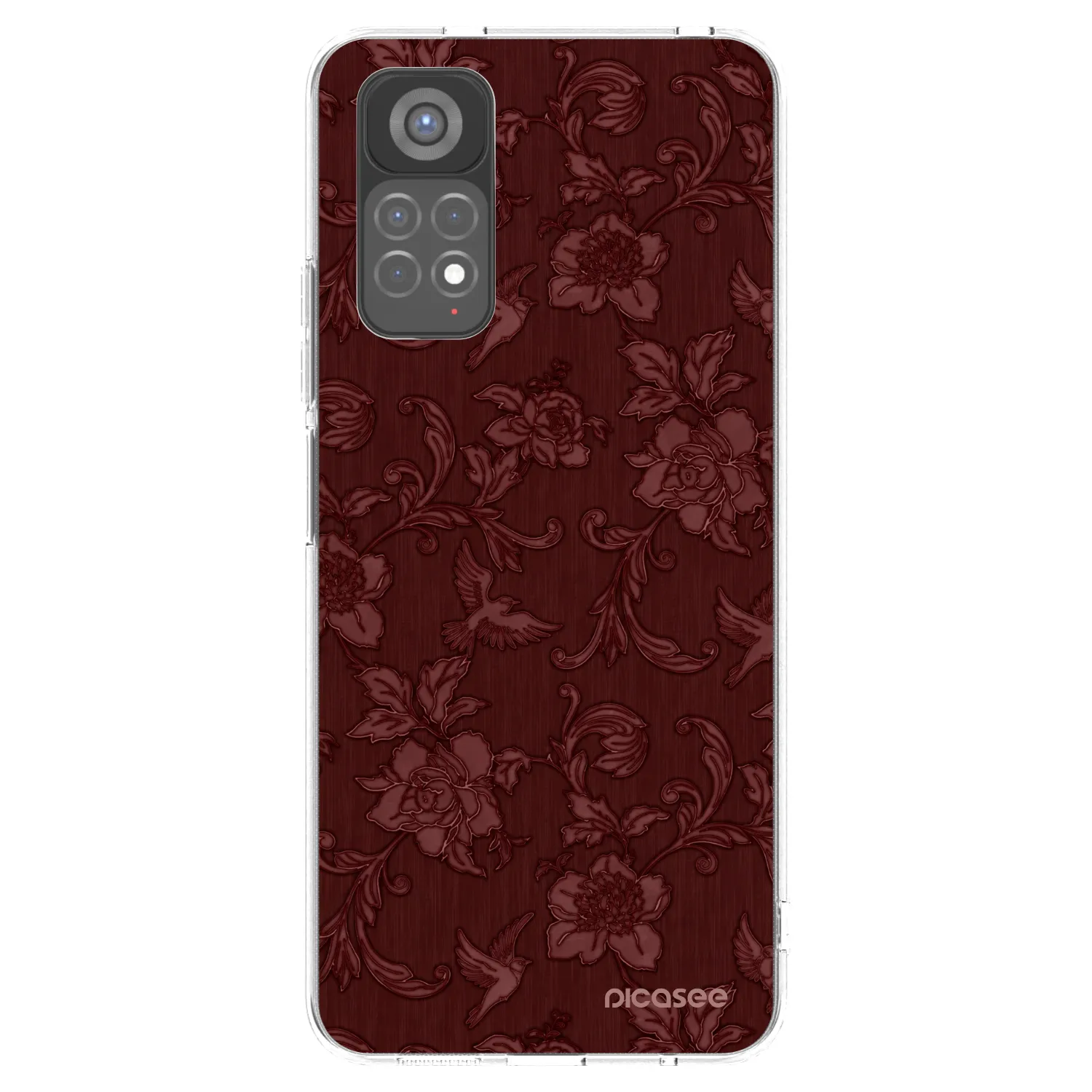Picasee silikónový prehľadný obal pre Xiaomi Redmi Note 11S 5G - Red Elegance