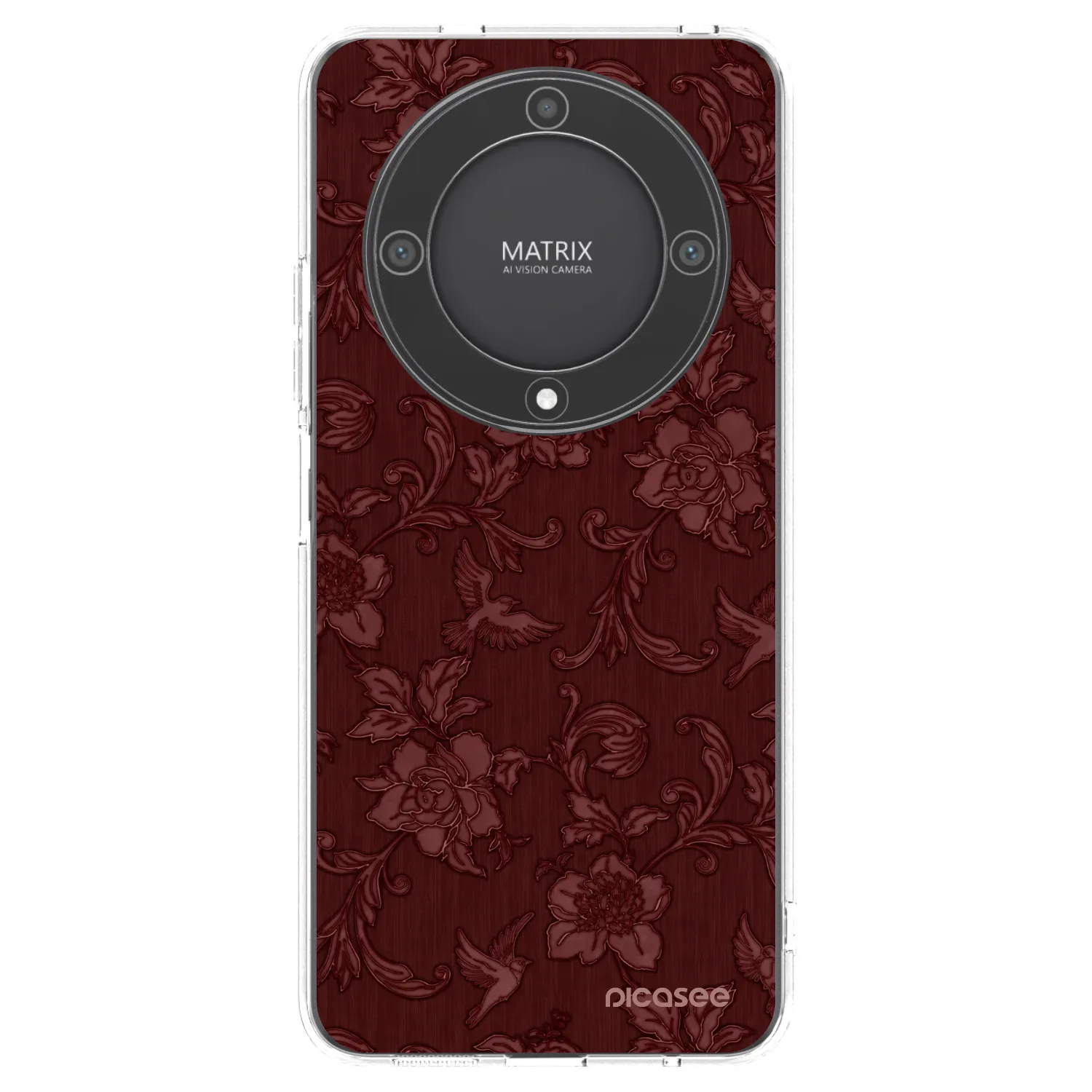 Picasee silikónový prehľadný obal pre Honor Magic5 Lite 5G - Red Elegance