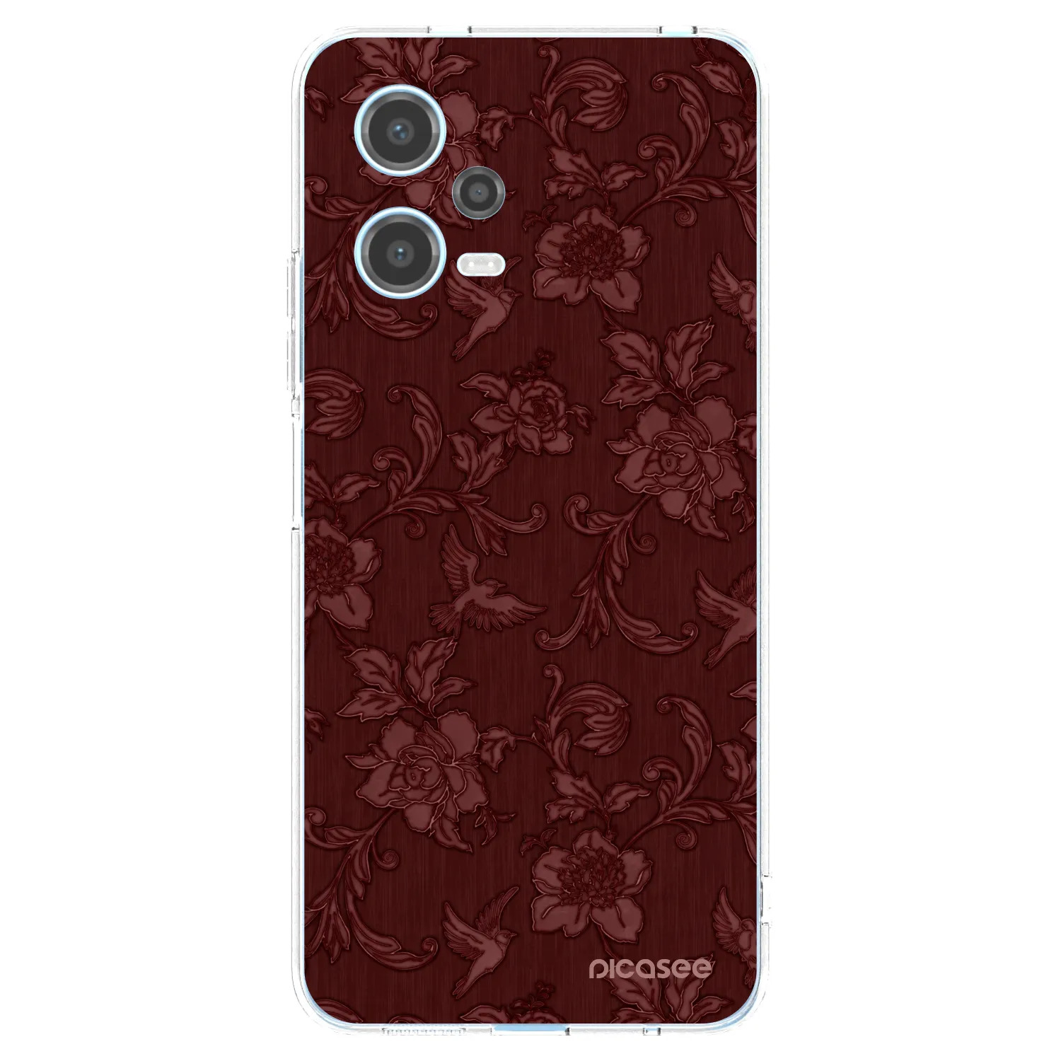 Picasee silikónový prehľadný obal pre Xiaomi Redmi Note 12 5G - Red Elegance