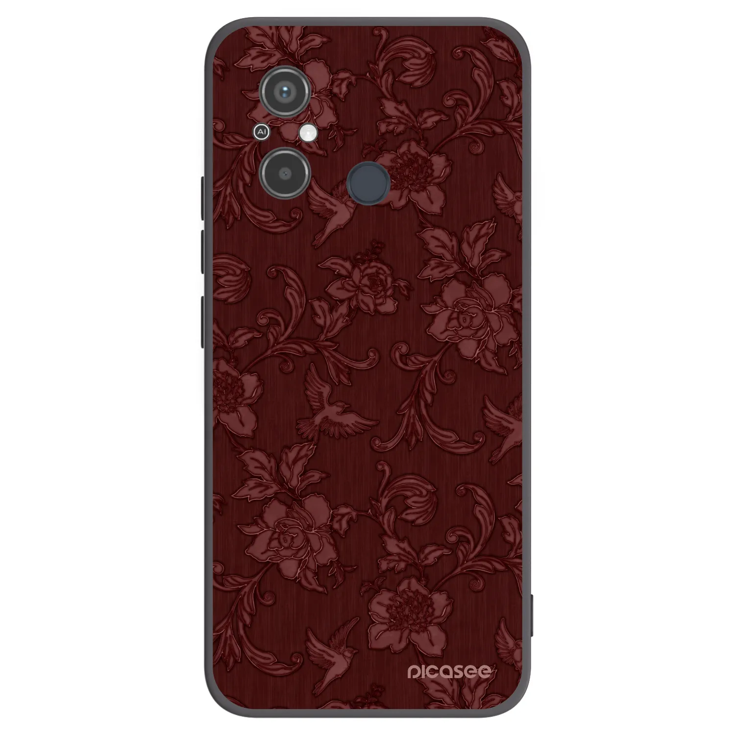 Picasee silikónový čierny obal pre Xiaomi Redmi 12C - Red Elegance