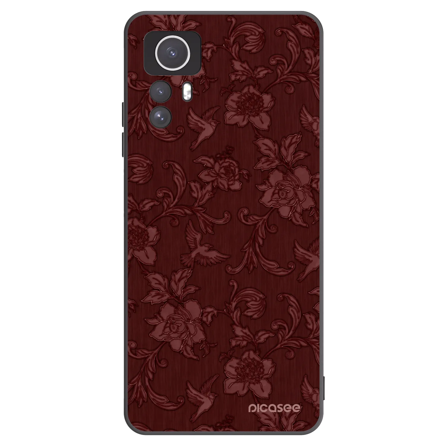 Picasee silikónový čierny obal pre Xiaomi Redmi Note 12S - Red Elegance