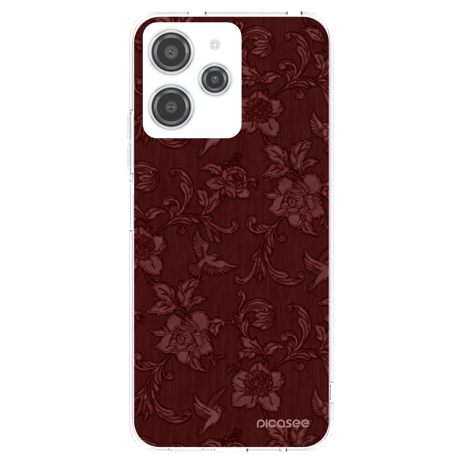 Picasee silikónový prehľadný obal pre Xiaomi Redmi 12 4G - Red Elegance