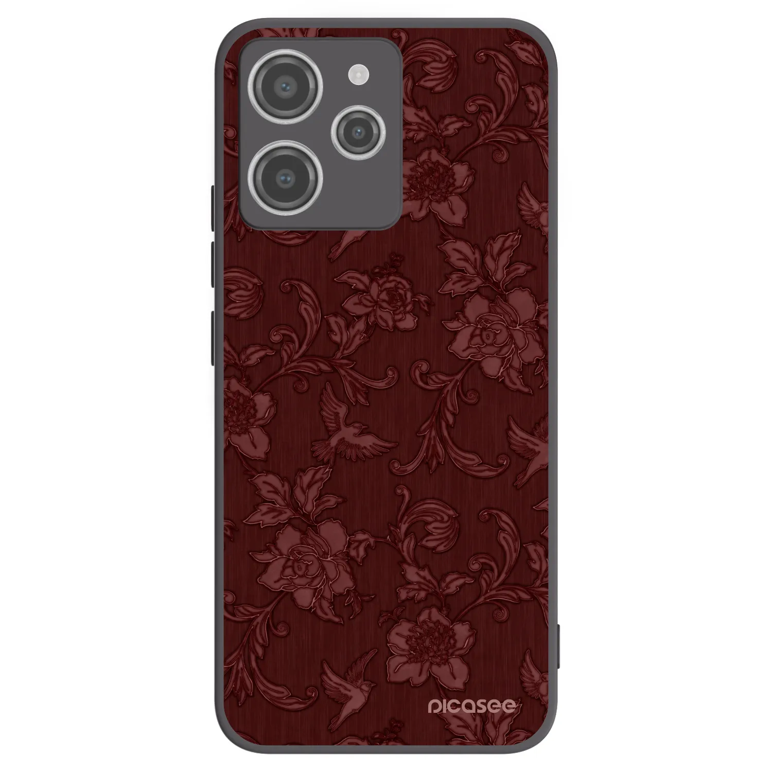 Picasee silikónový čierny obal pre Xiaomi Redmi 12 4G - Red Elegance