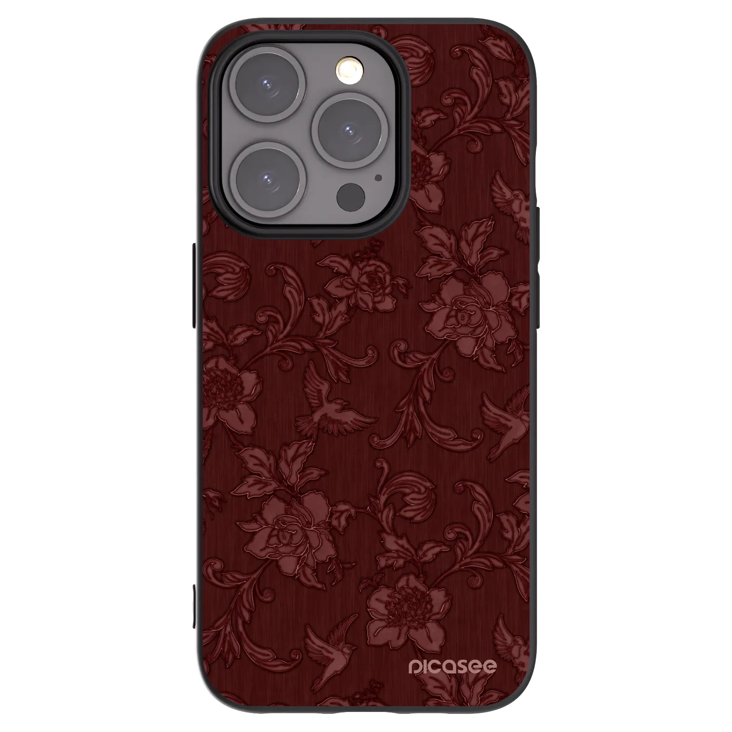 Picasee silikónový čierny obal pre Apple iPhone 15 Pro - Red Elegance
