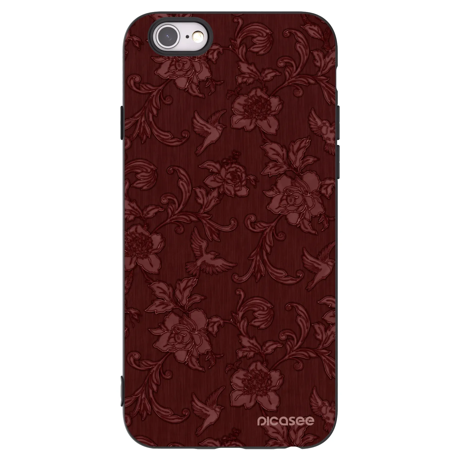 Picasee silikónový čierny obal pre Apple iPhone 6/6S - Red Elegance