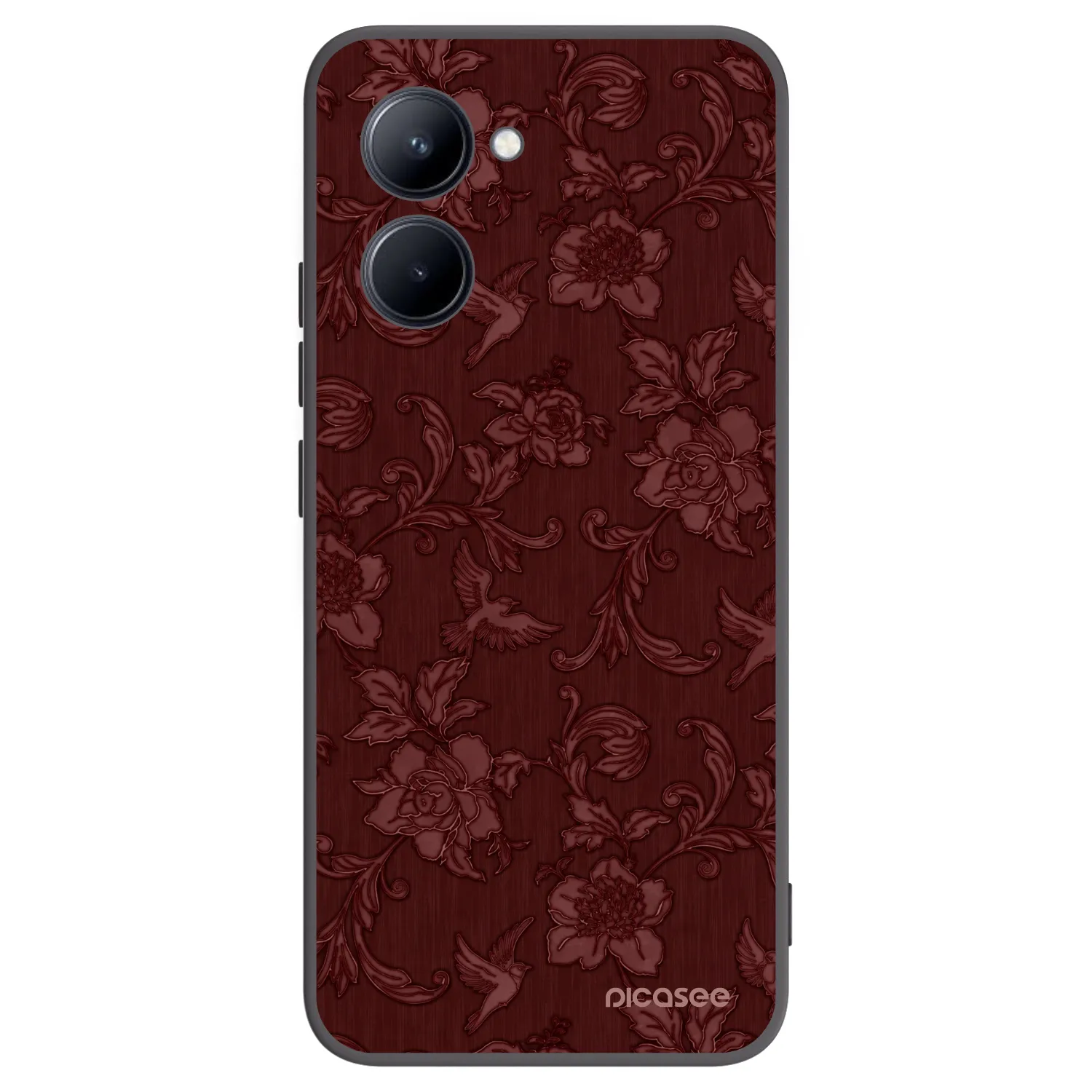 Picasee silikónový čierny obal pre Realme C33 (2023) - Red Elegance