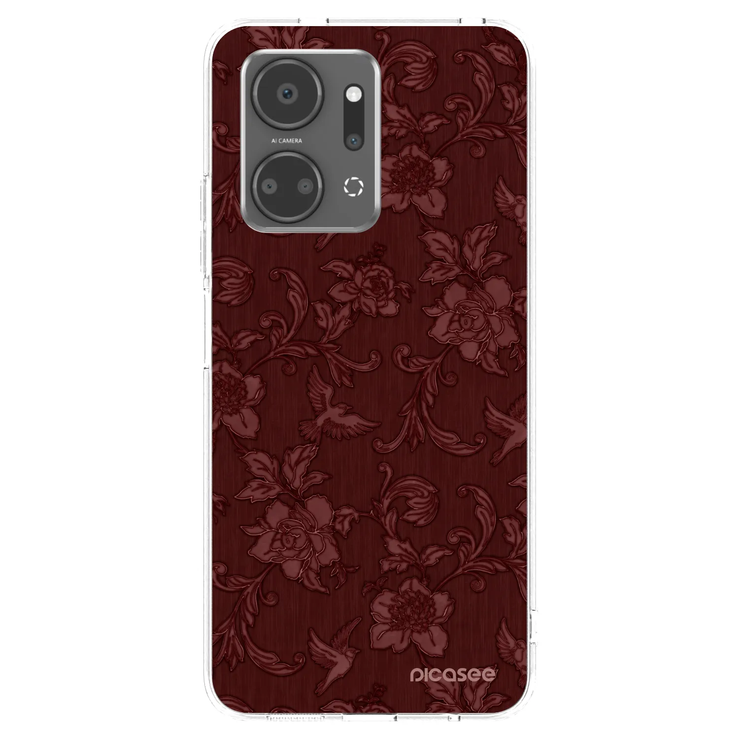 Picasee silikónový prehľadný obal pre Honor X7a - Red Elegance