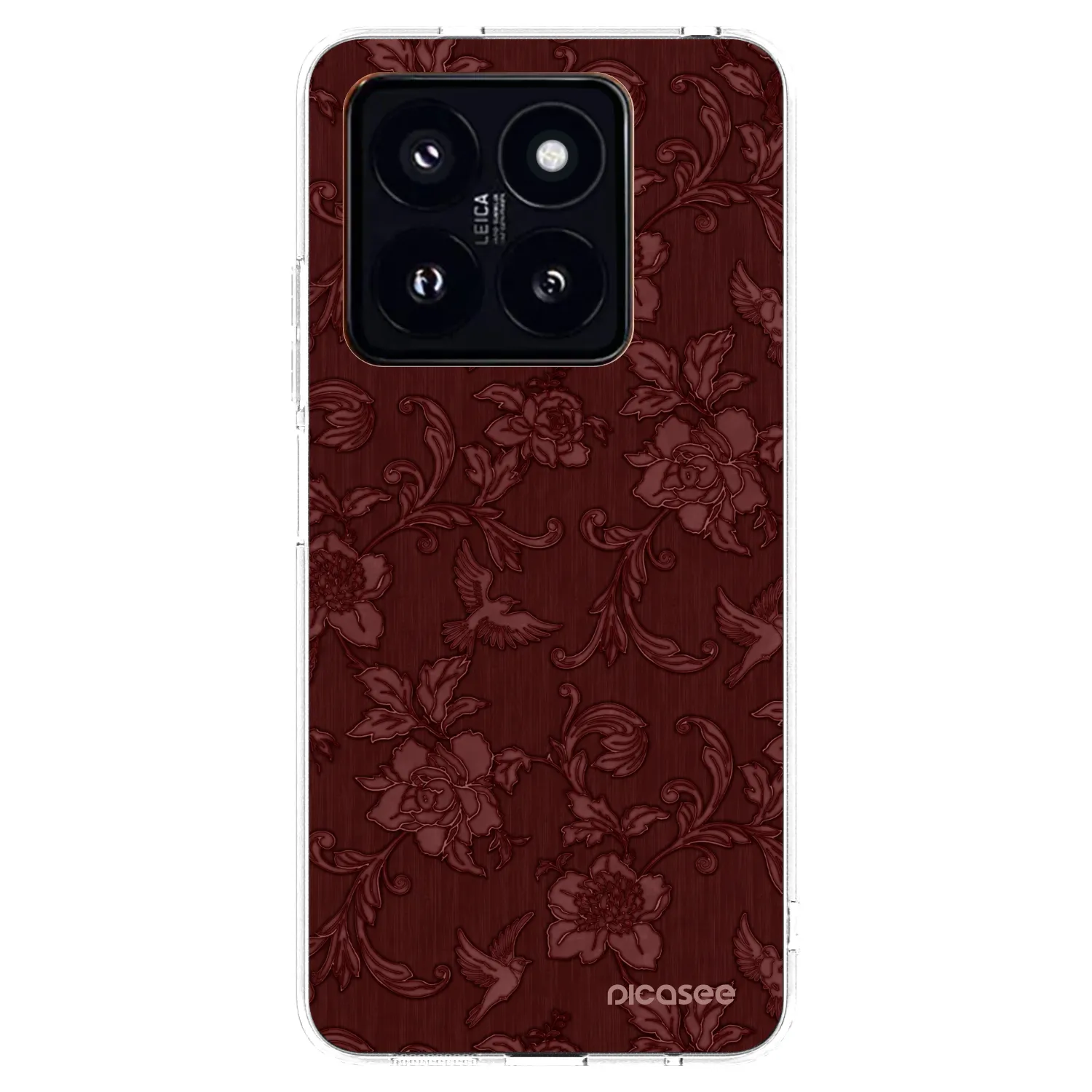 Picasee silikónový prehľadný obal pre Xiaomi 14 Pro - Red Elegance