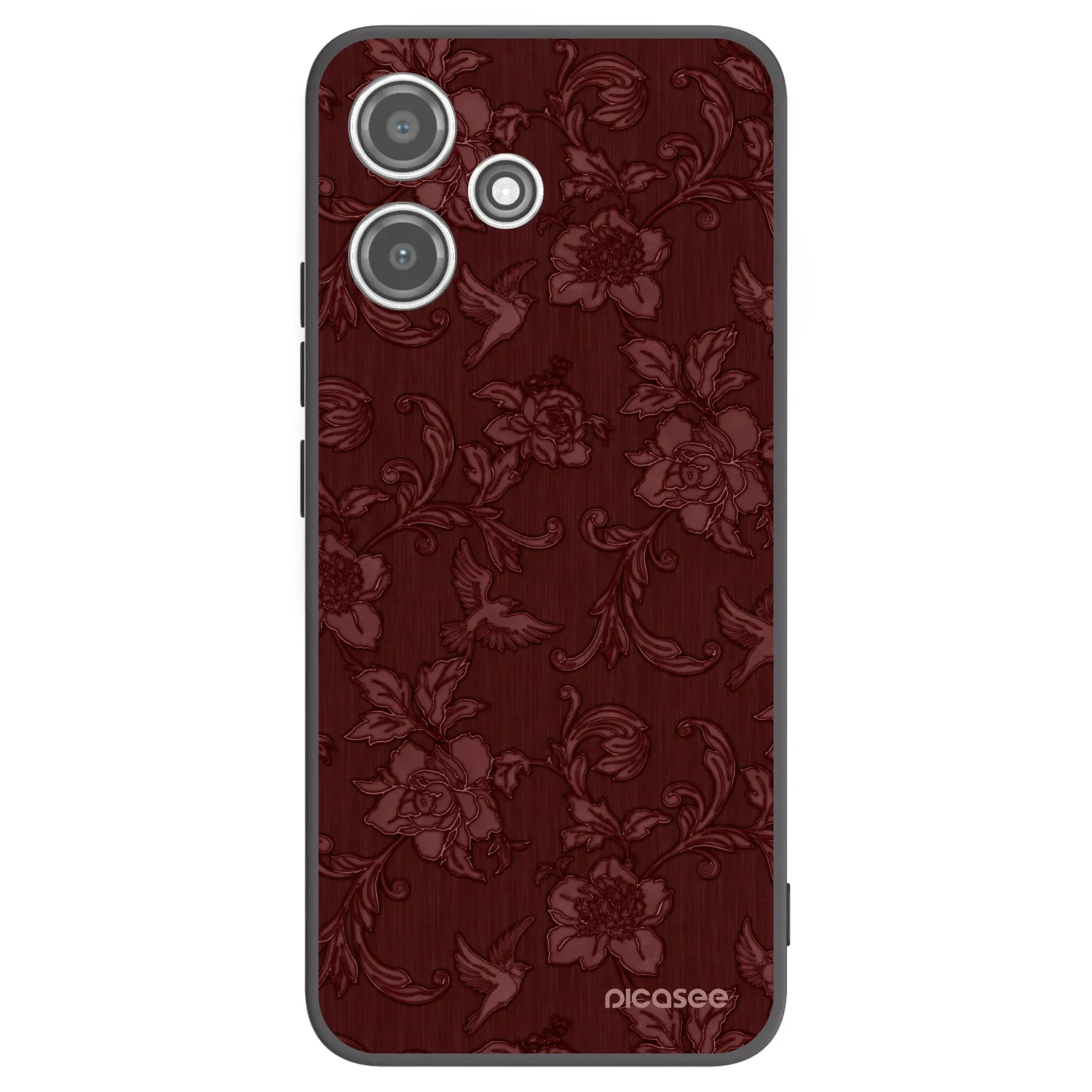 Picasee silikónový čierny obal pre Xiaomi Redmi 12 5G - Red Elegance