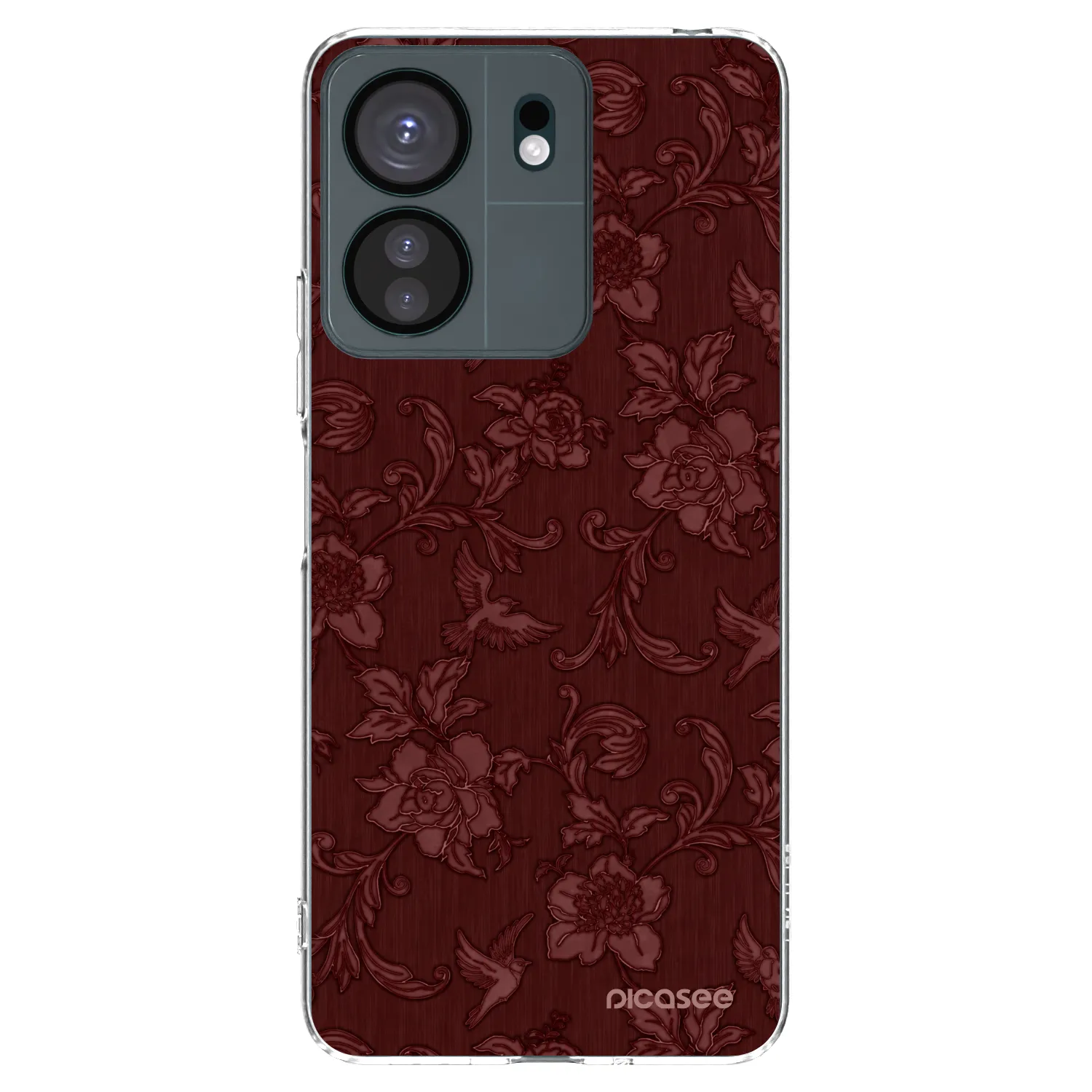 Picasee silikónový prehľadný obal pre Xiaomi Redmi 13C 4G - Red Elegance