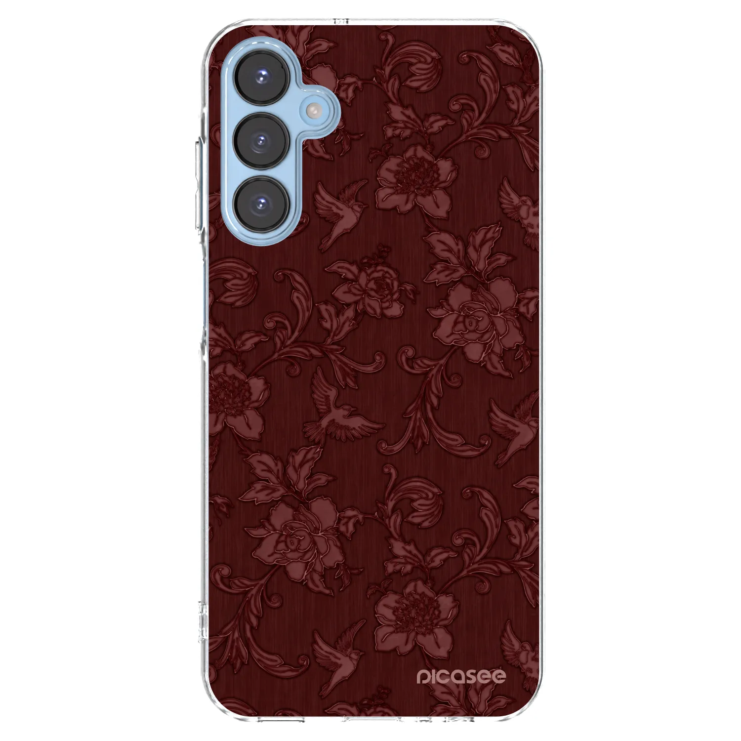 Picasee silikónový prehľadný obal pre Samsung Galaxy A15 A156B 5G - Red Elegance