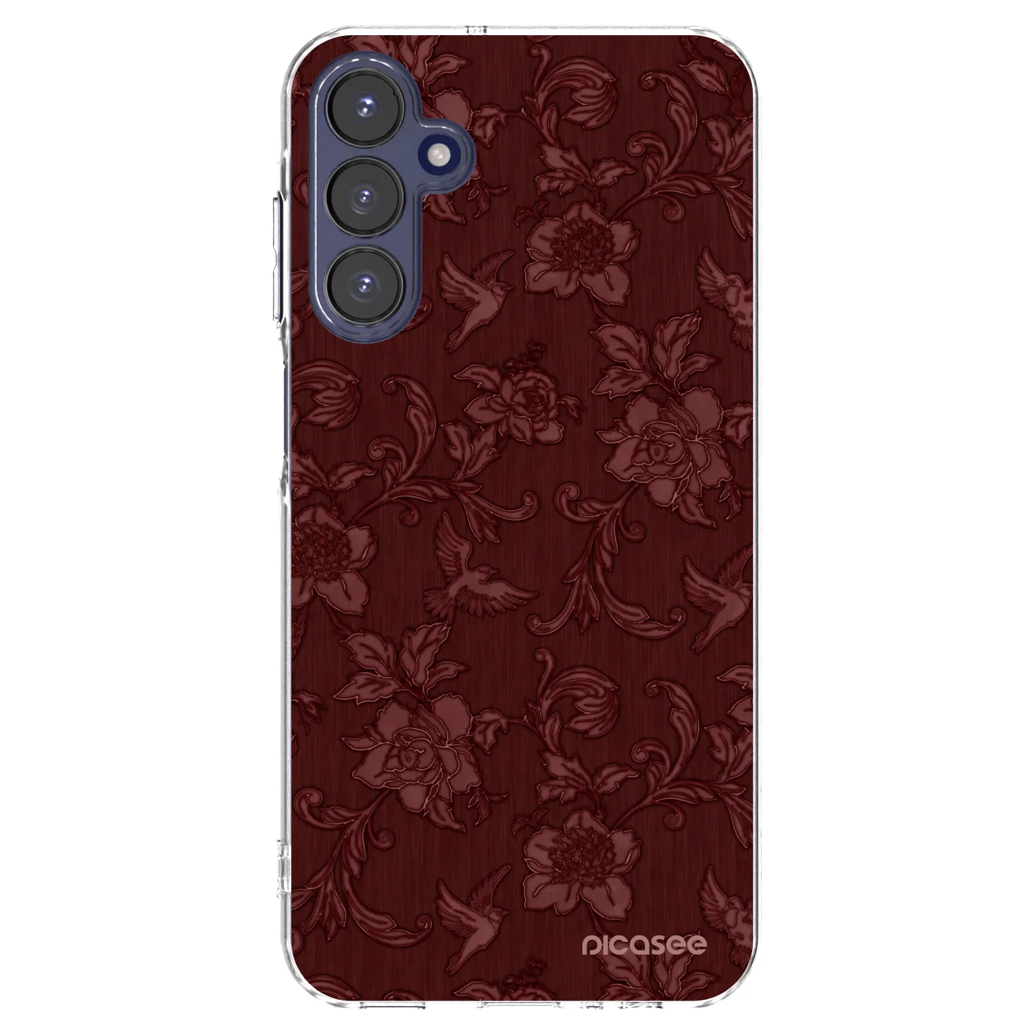 Picasee silikónový prehľadný obal pre Samsung Galaxy A15 A155F 4G - Red Elegance