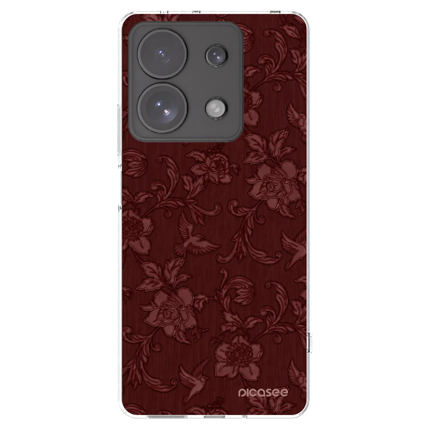 Picasee silikónový prehľadný obal pre Xiaomi Redmi Note 13 Pro 4G - Red Elegance