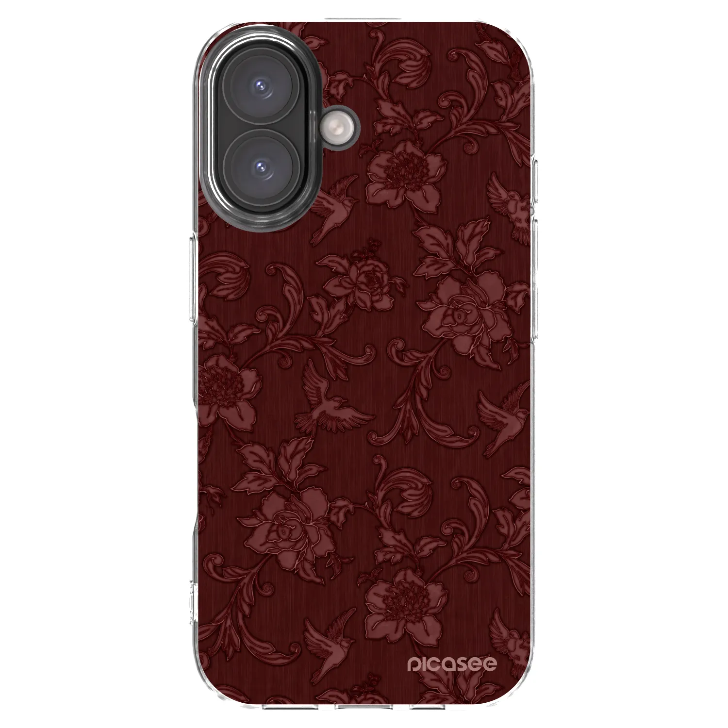 Picasee silikónový prehľadný obal pre Apple iPhone 16 - Red Elegance
