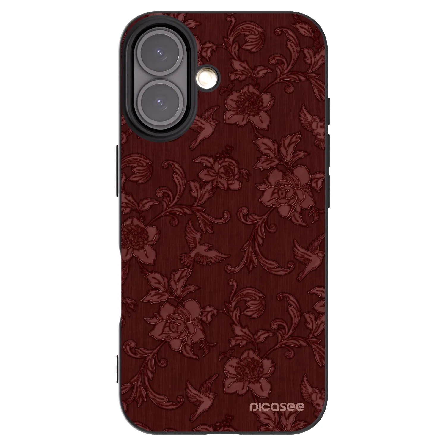 Picasee silikónový čierny obal pre Apple iPhone 16 - Red Elegance