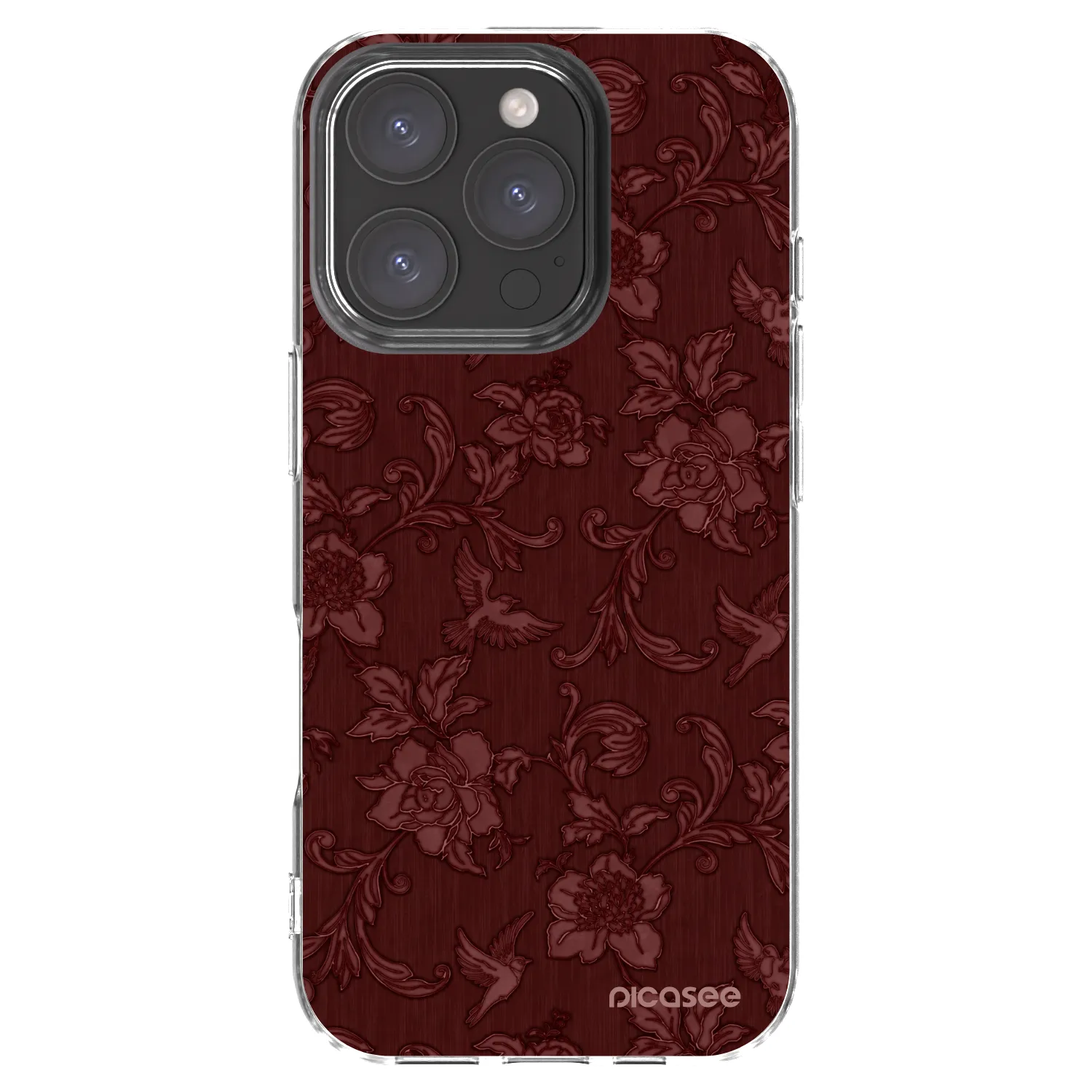 Picasee silikónový prehľadný obal pre Apple iPhone 16 Pro - Red Elegance