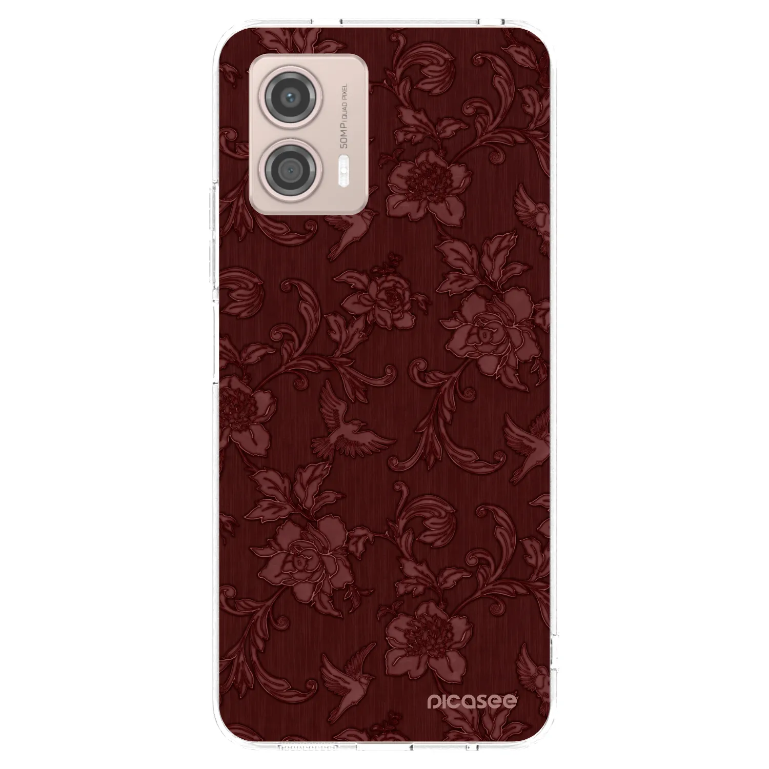 Picasee silikónový prehľadný obal pre Motorola Moto G53 5G - Red Elegance