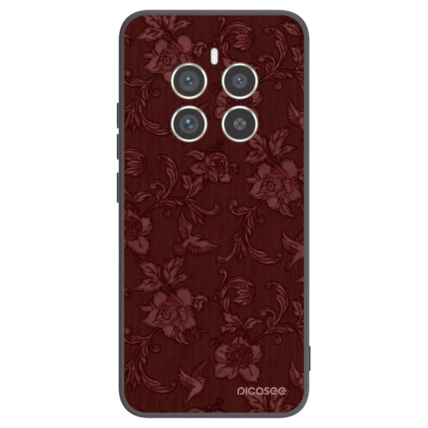 Picasee silikónový čierny obal pre Realme 12 Pro 5G - Red Elegance