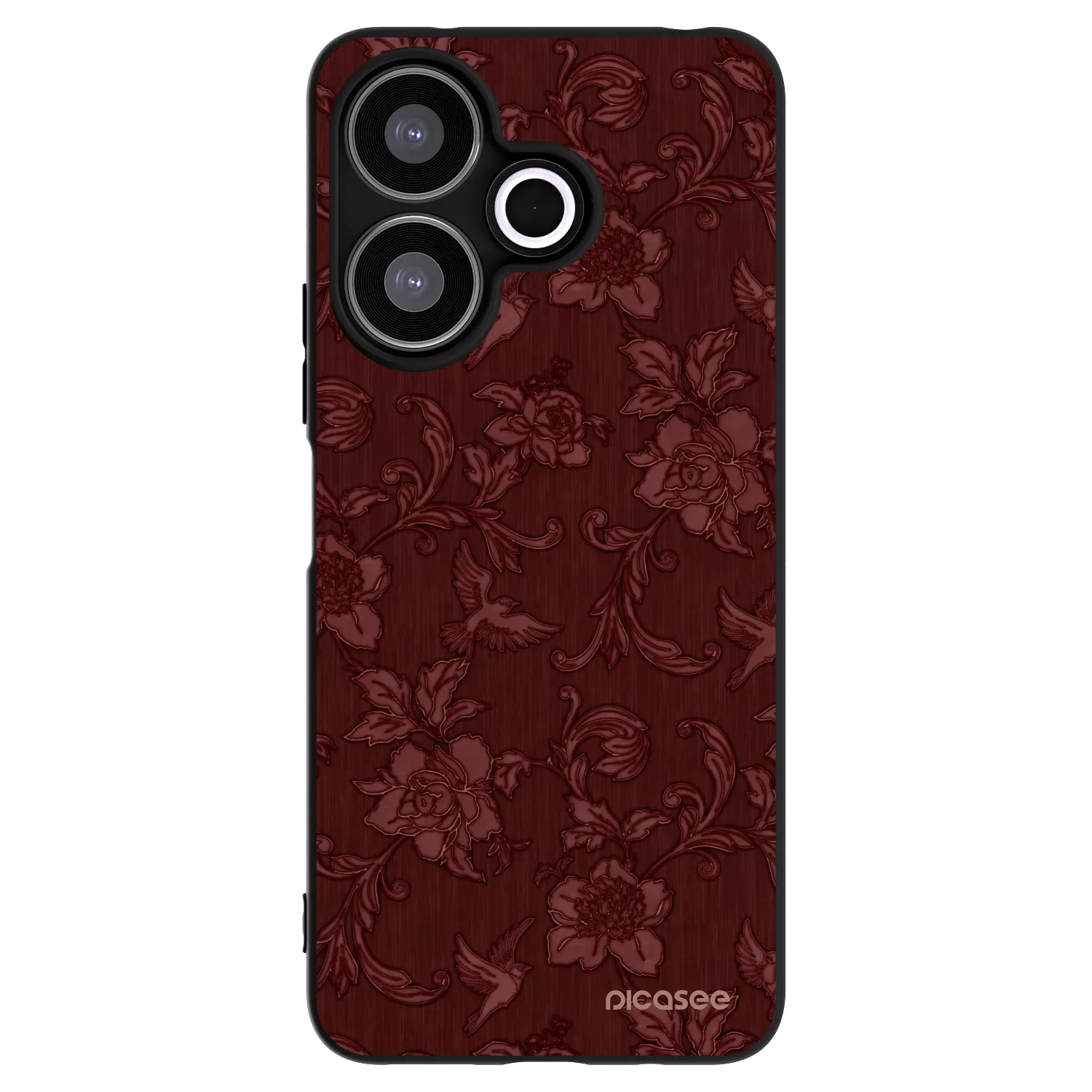 Picasee silikónový čierny obal pre Xiaomi Redmi 13 4G - Red Elegance