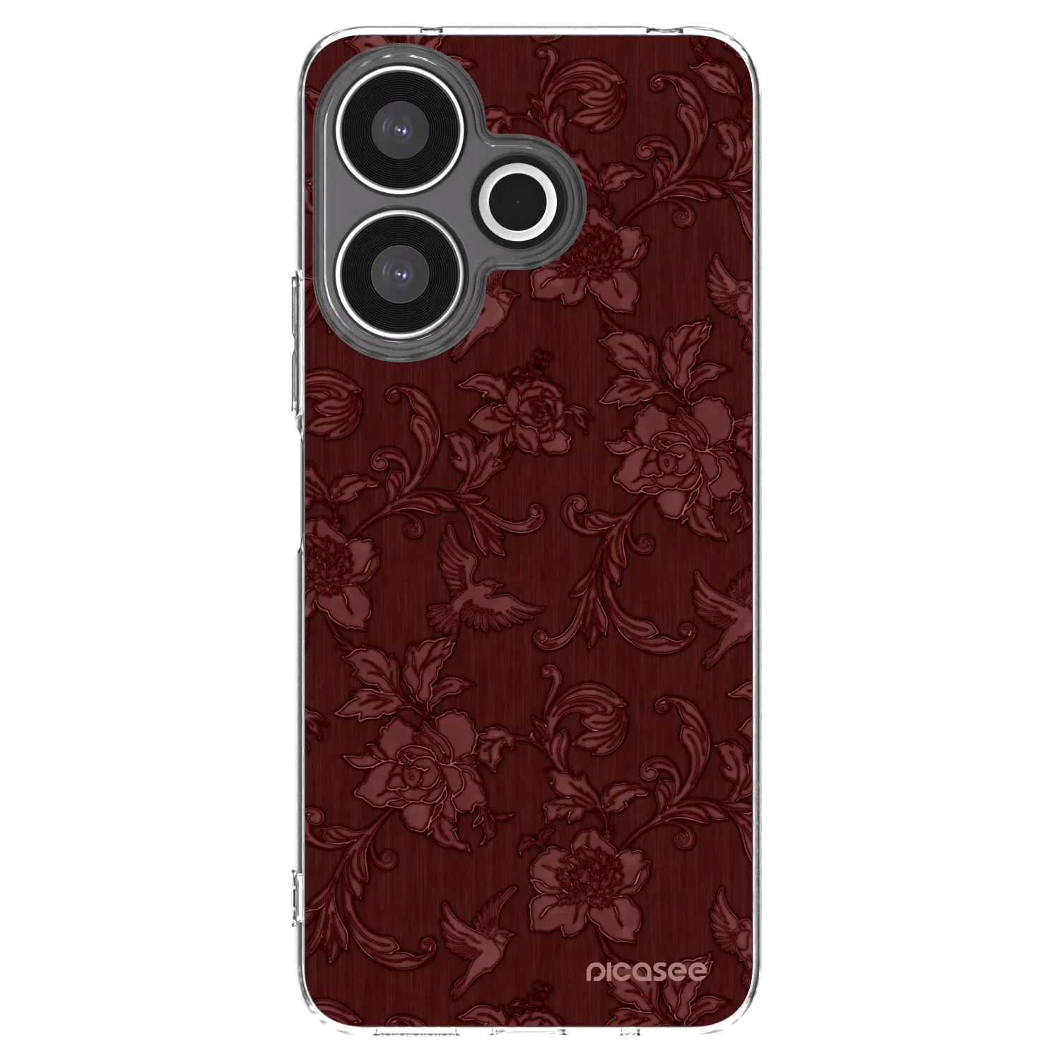 Picasee silikónový prehľadný obal pre Xiaomi Redmi 13 4G - Red Elegance